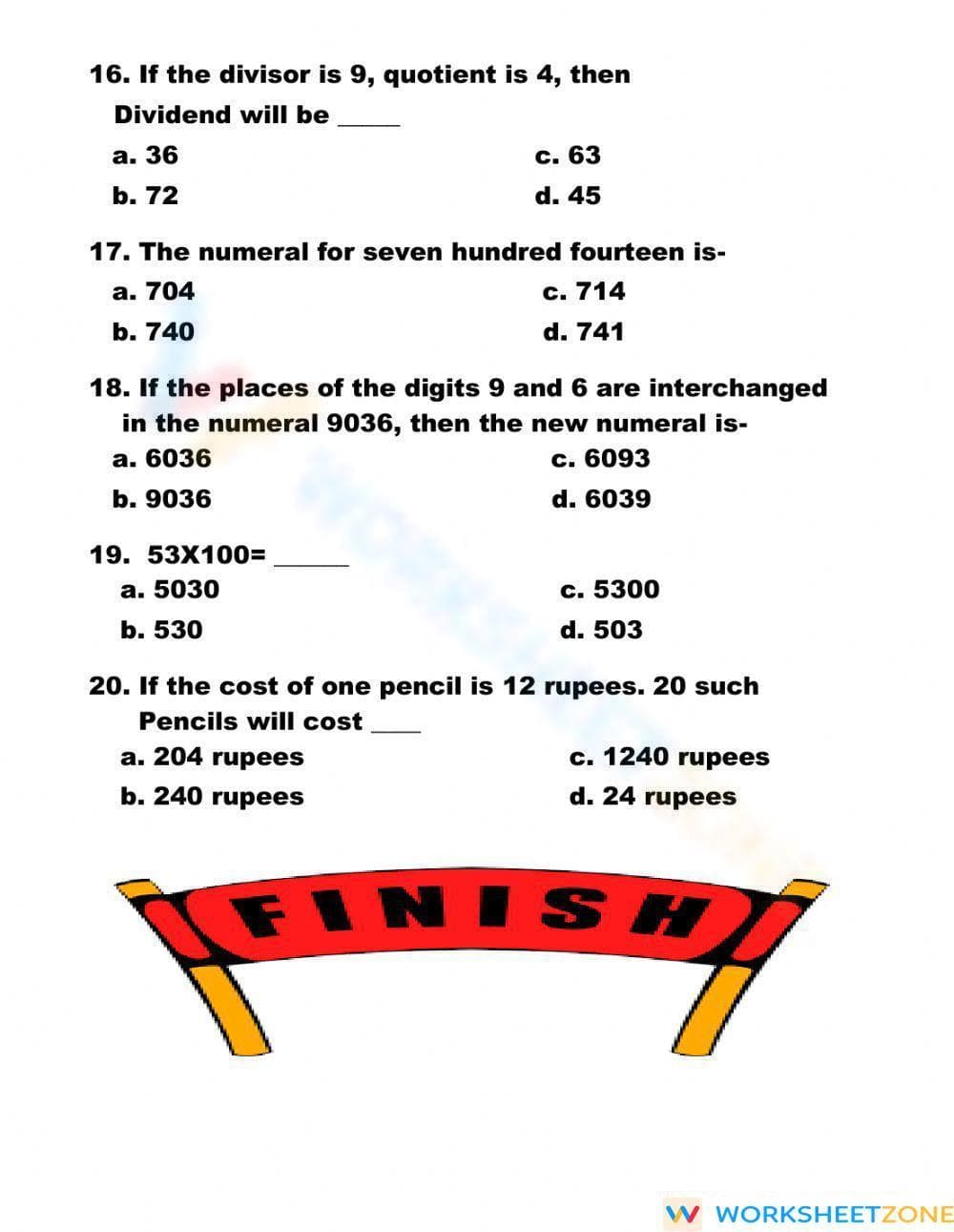 Math Practice Worksheet for Skills Enhancement - Page 4