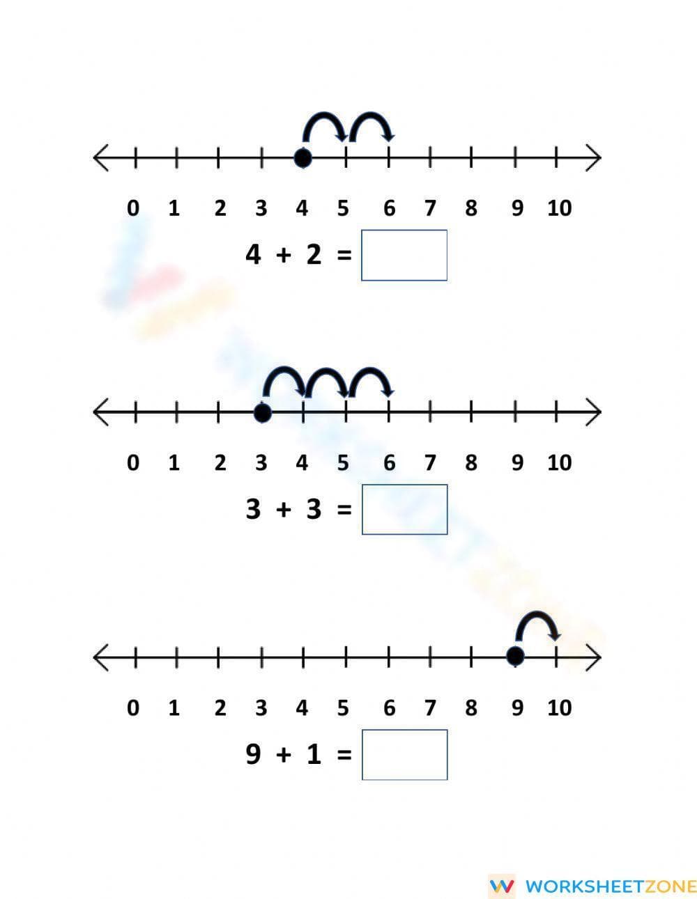 Adding on a Number Line: Practice - Page 2