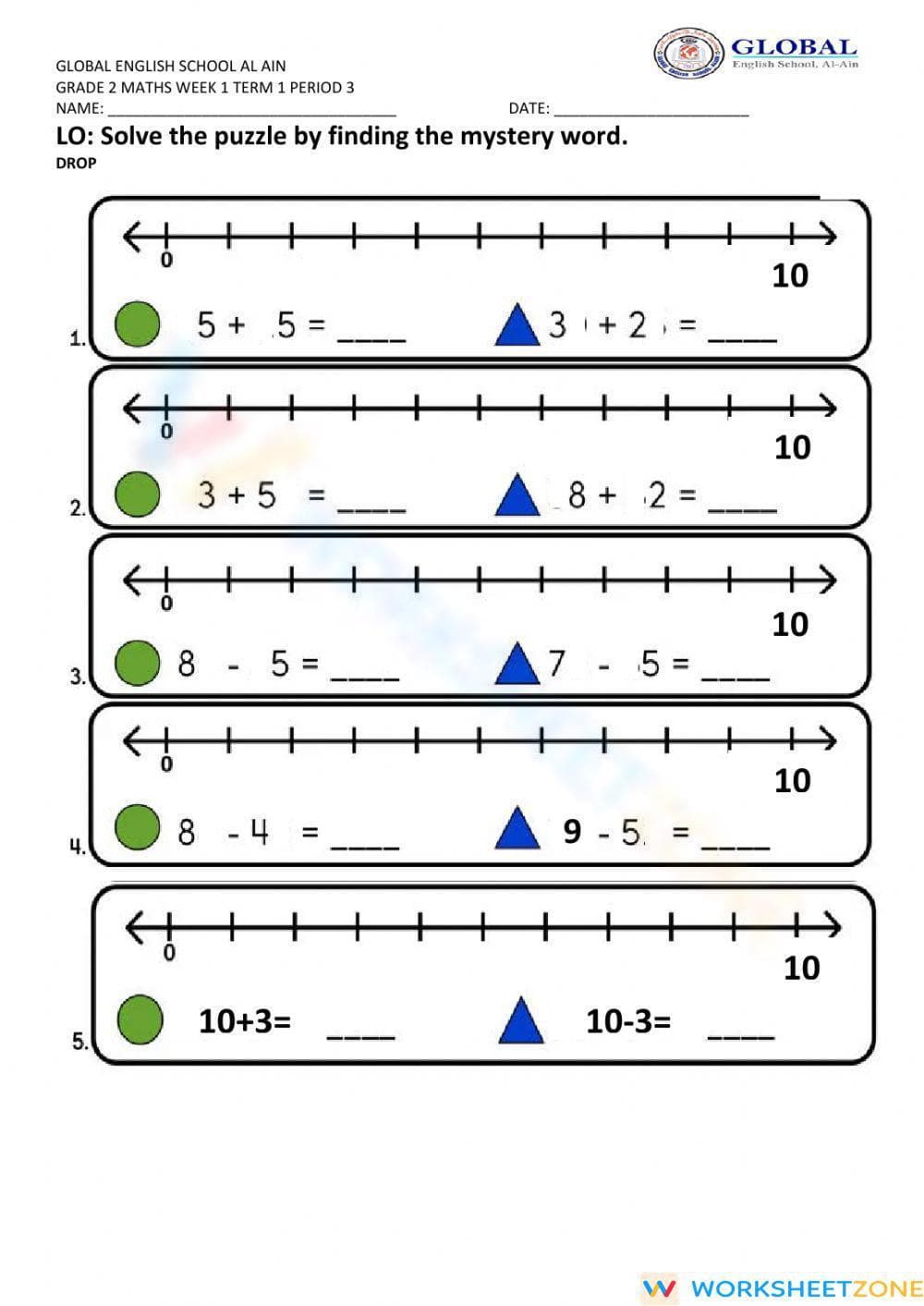 Stop Drop and Roll Addition and Subtraction Mystery Puzzle - Page 2