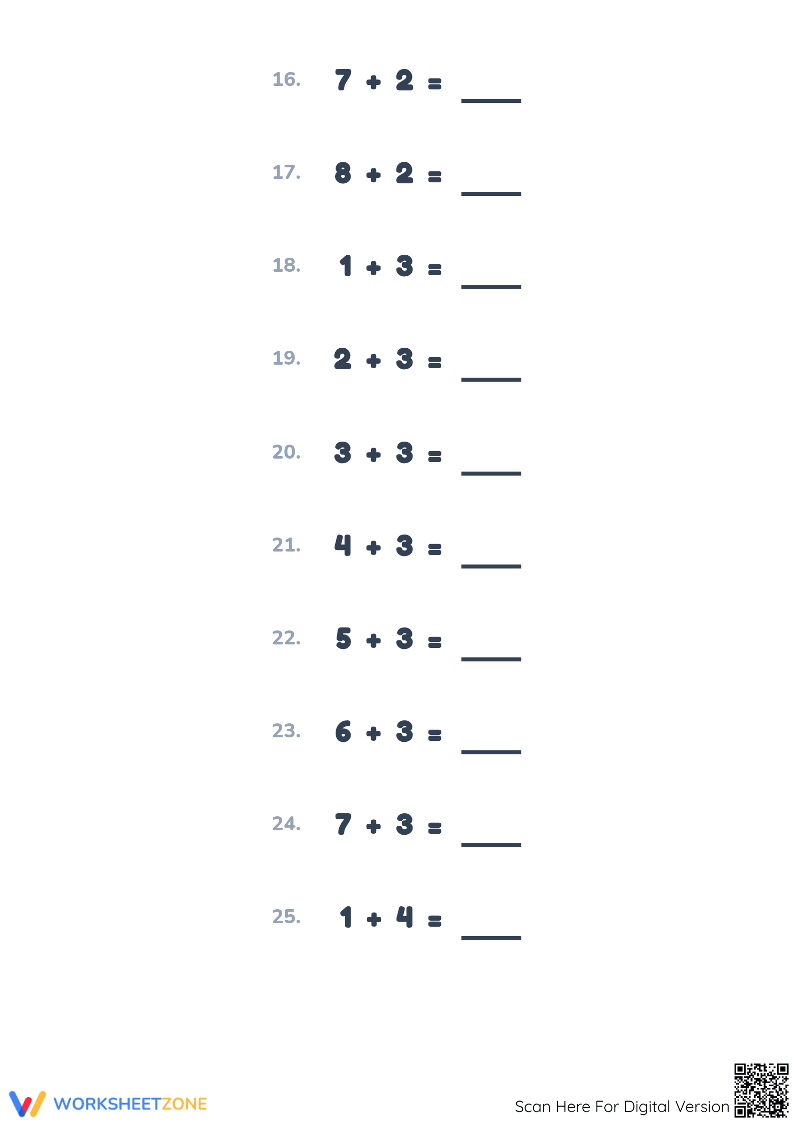 Essential Single-Digit Addition Worksheet | Grade 1 Math - Page 3