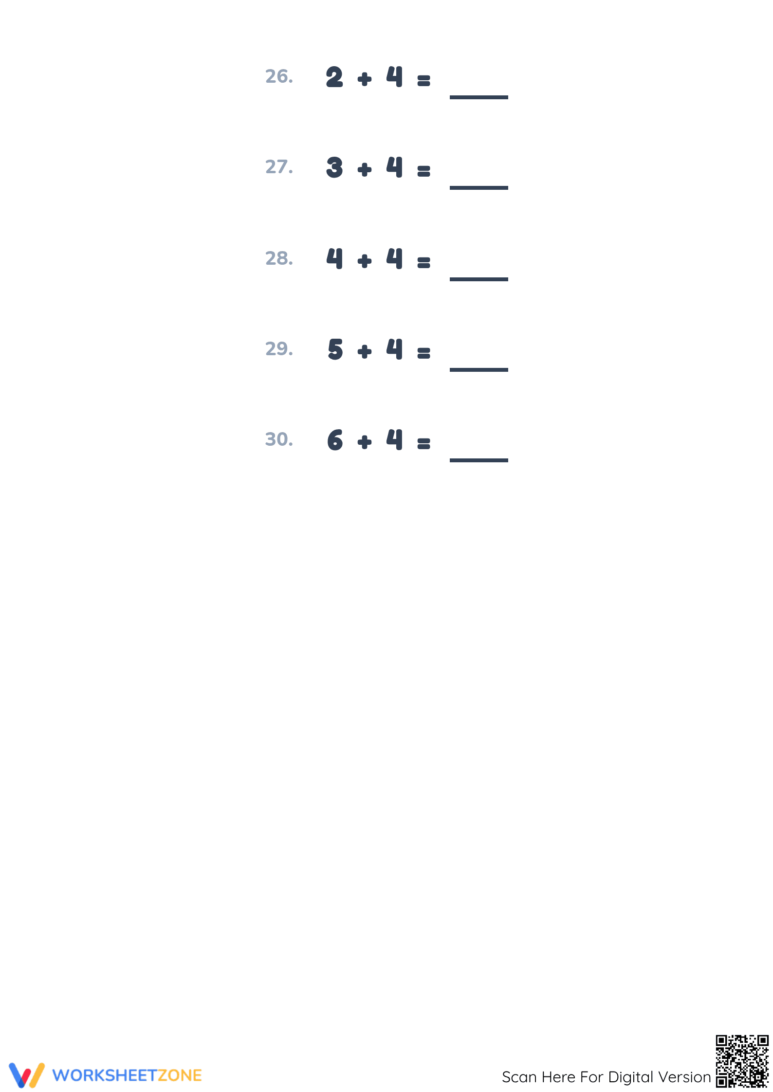 Essential Single-Digit Addition Worksheet | Grade 1 Math - Page 4