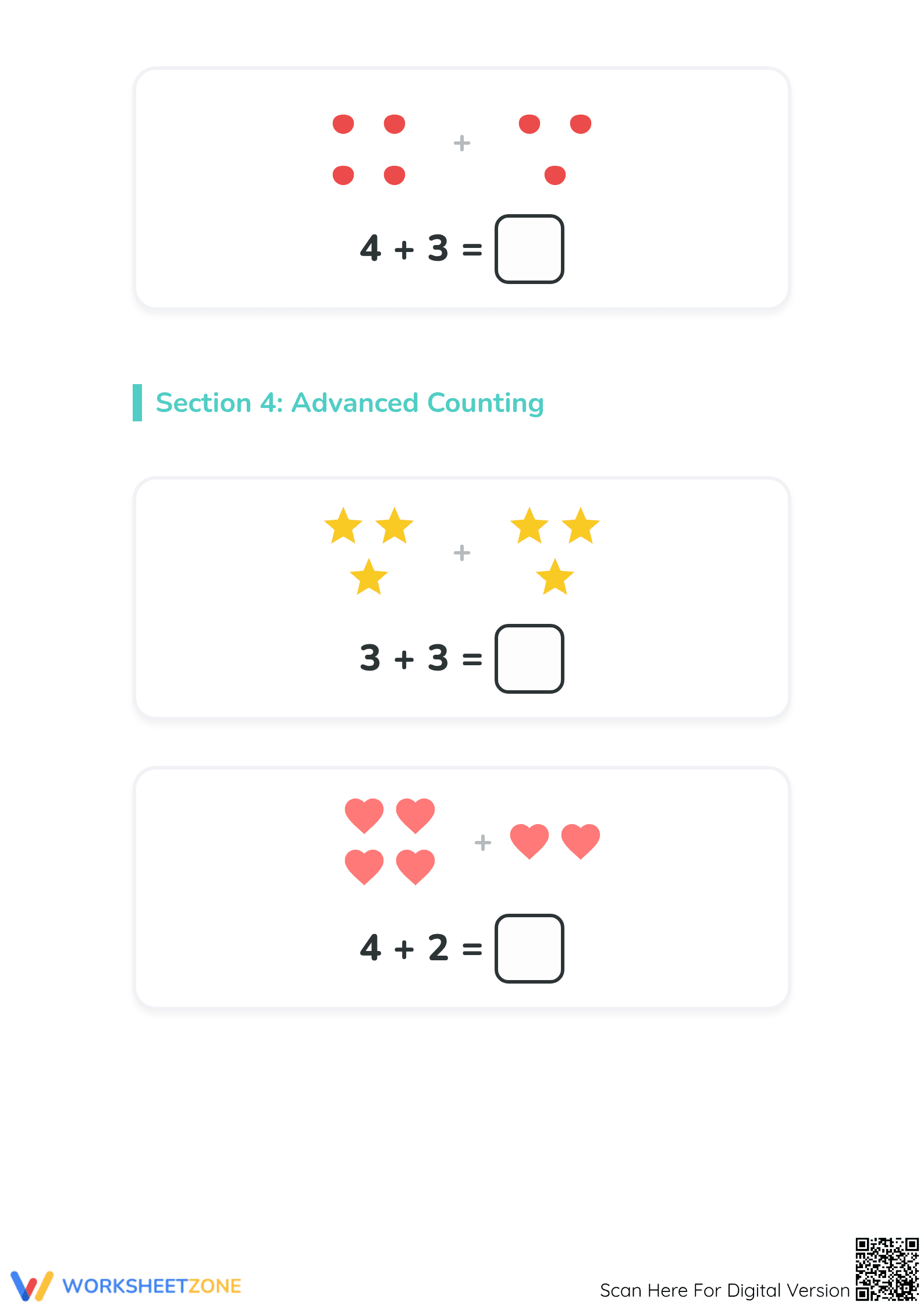Printable Addition with Pictures Worksheet | Grade K Math - Page 5