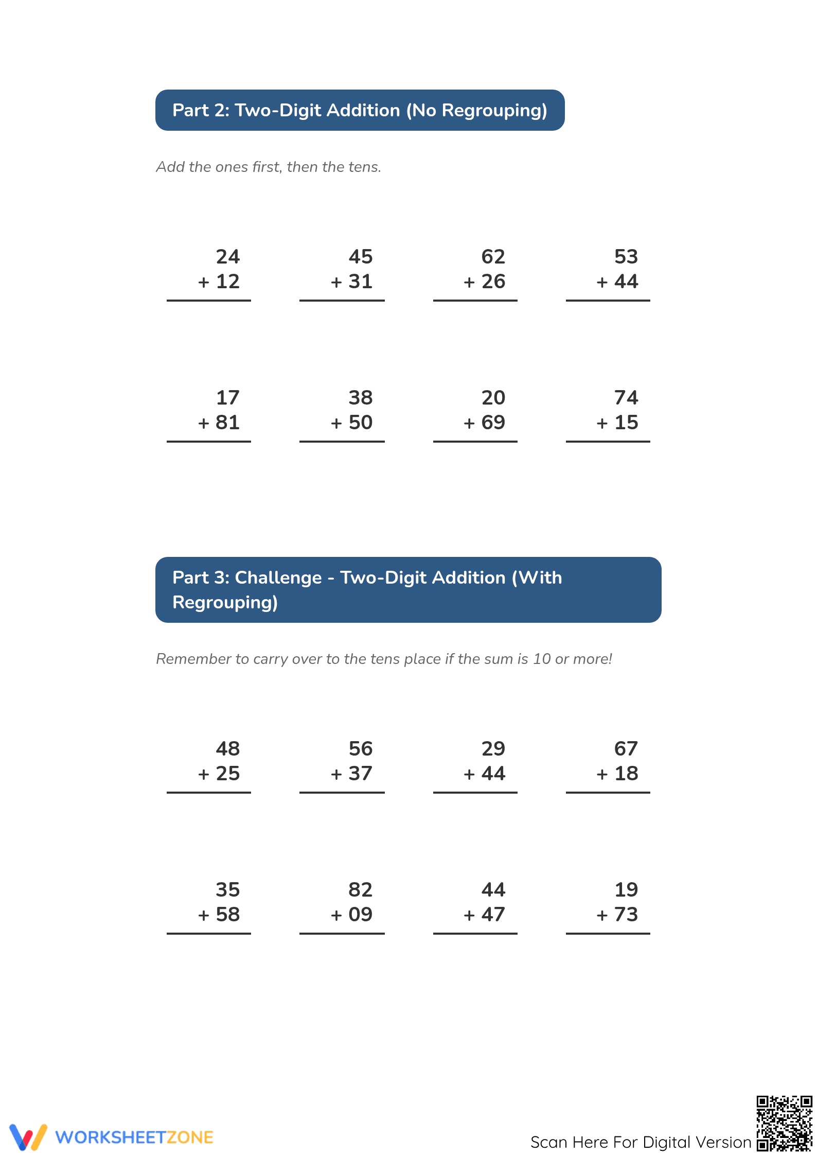 Printable Addition Worksheet | Grade 2 Math Practice - Page 2