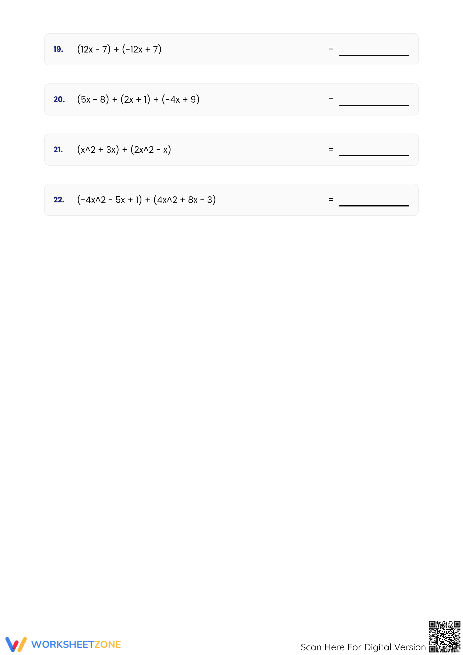 Linear Expressions Worksheet (3 Levels) | Grade 7 Ready - Page 3