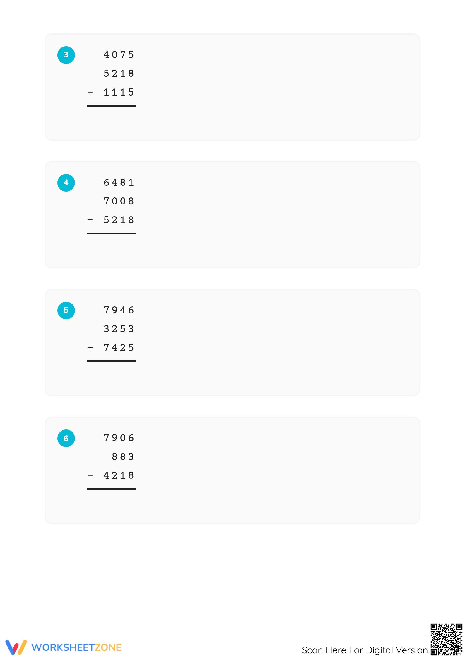 4.NBT.B.4 Worksheet: Multi-Digit Addition — Grade 4 Aligned - Page 2