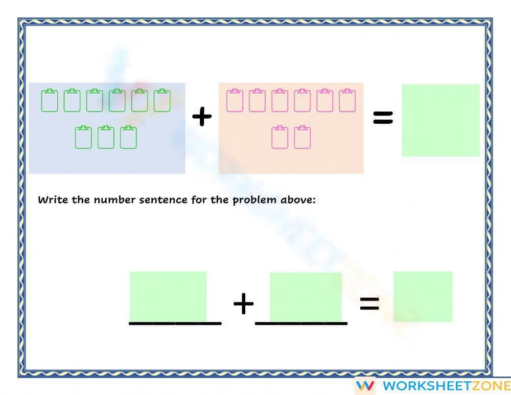 Addition with Number Sentences: Visual Learning - Page 2