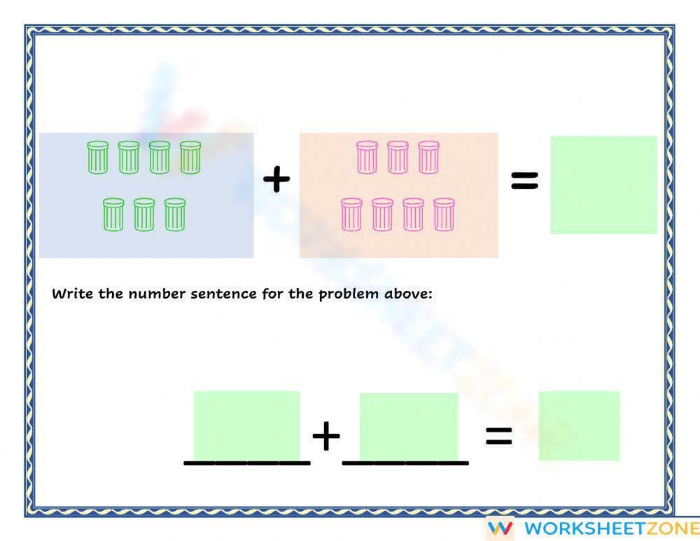 Addition with Number Sentences: Visual Learning - Page 3