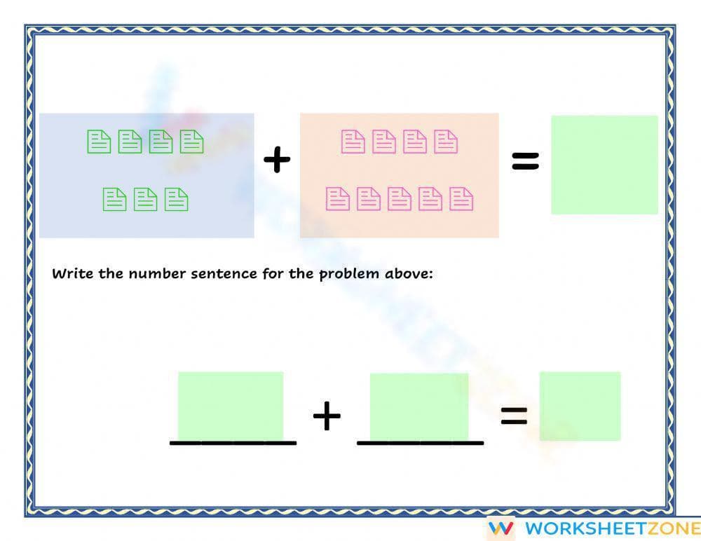 Addition with Number Sentences: Visual Learning - Page 5