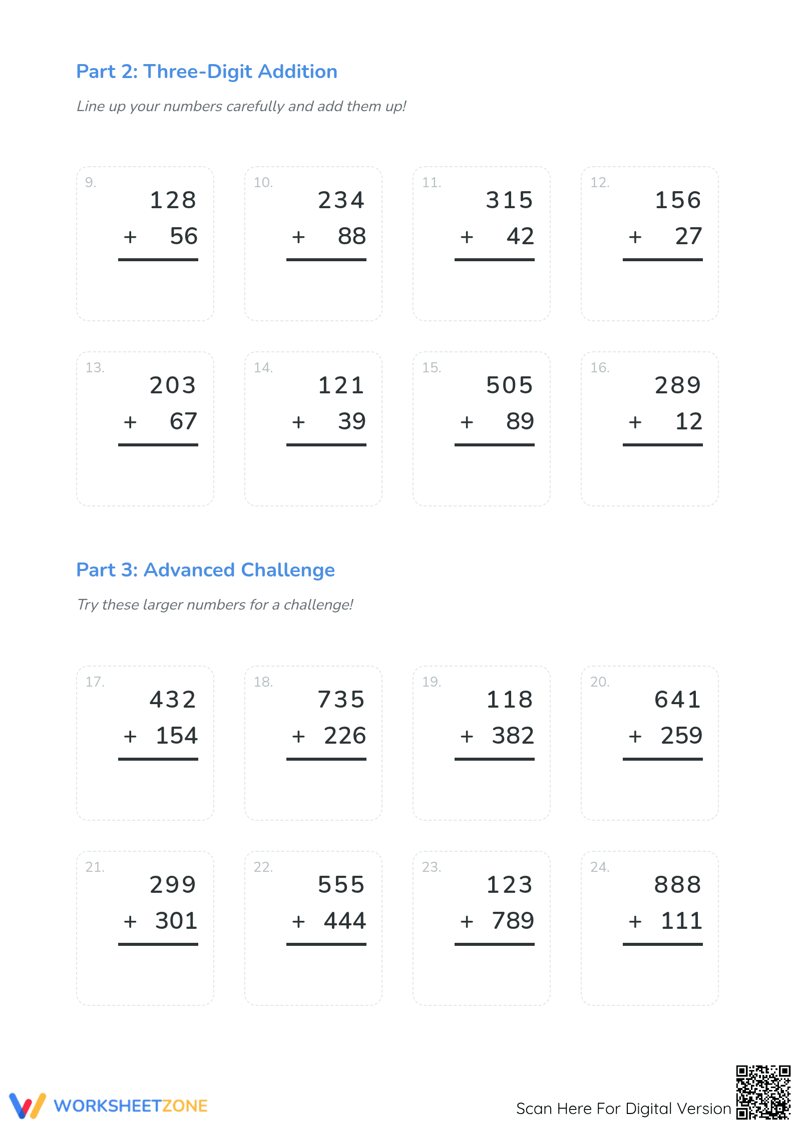 Printable Multi-Digit Addition Worksheet | Grade 3 Math - Page 2