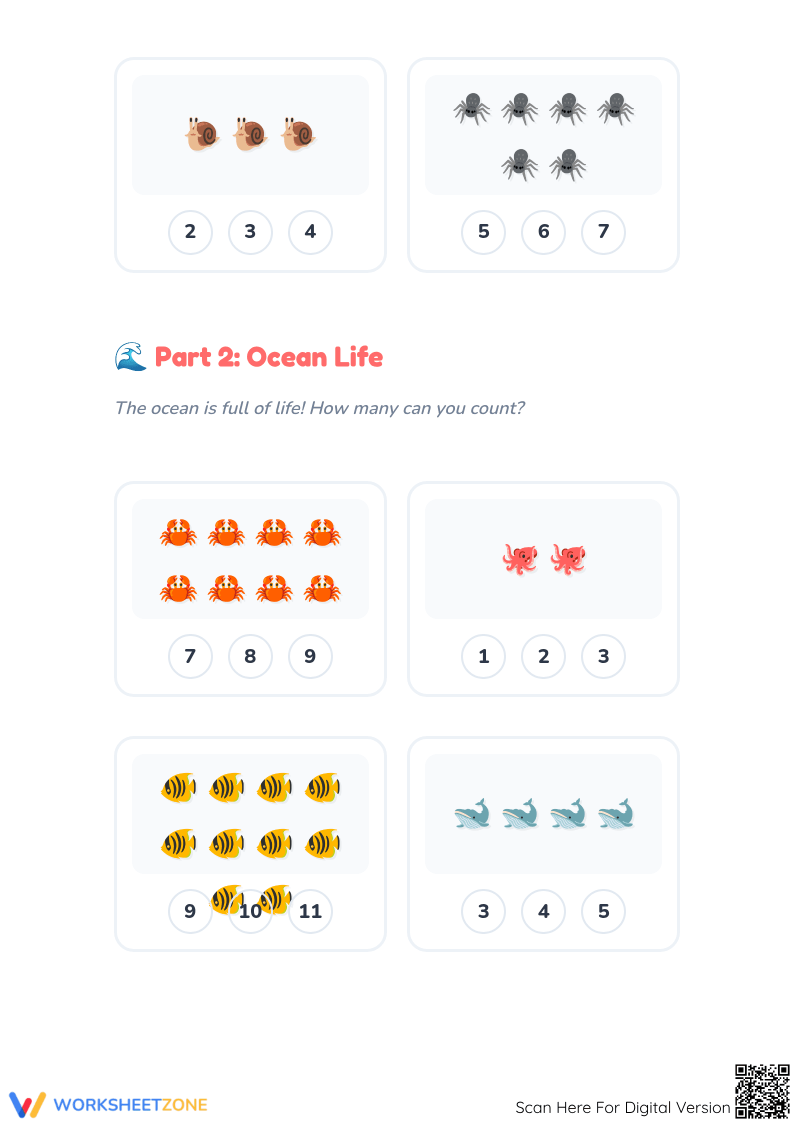 Printable Counting to 20 Worksheet | Grade K Math - Page 2