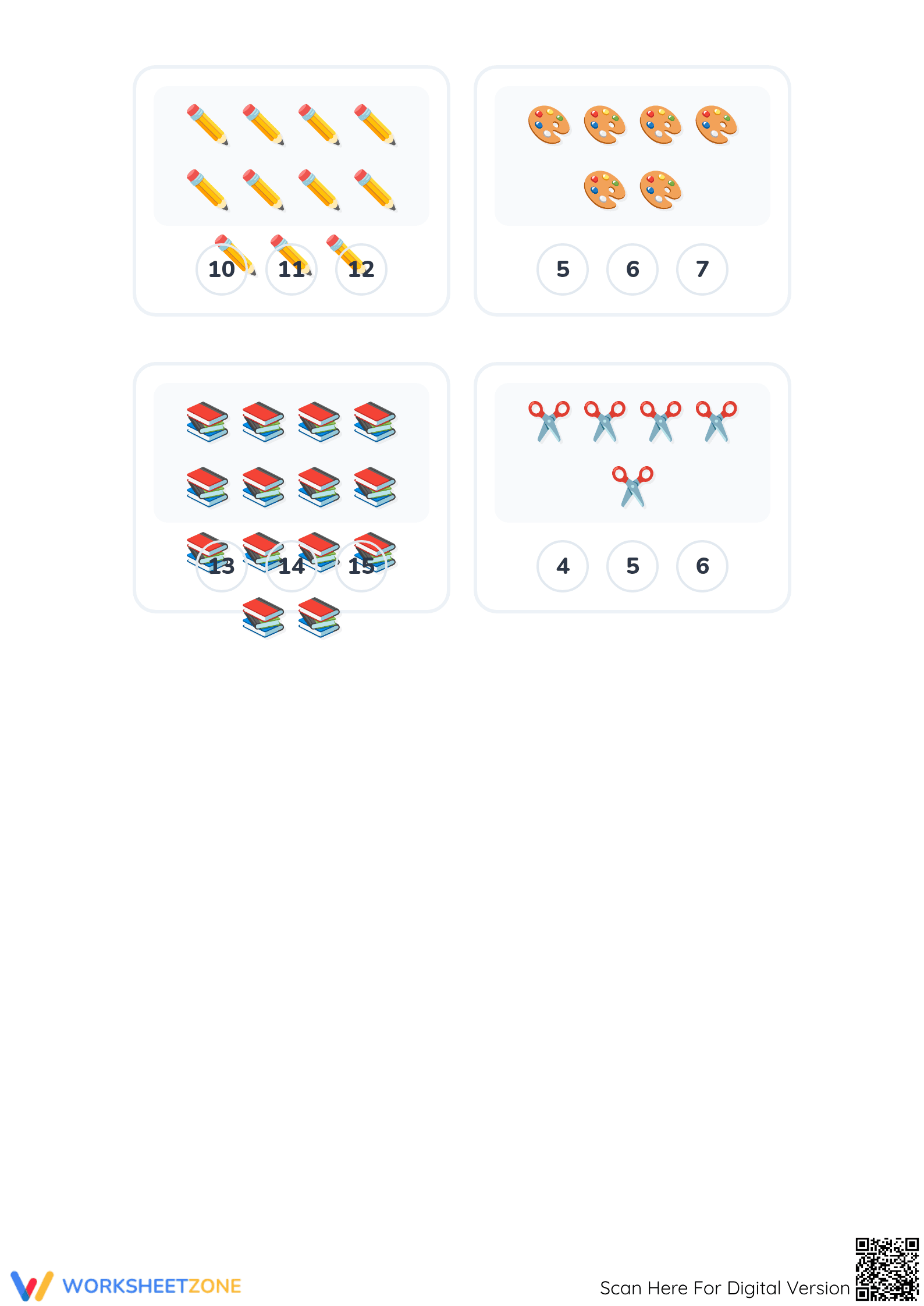 Printable Counting to 20 Worksheet | Grade K Math - Page 4