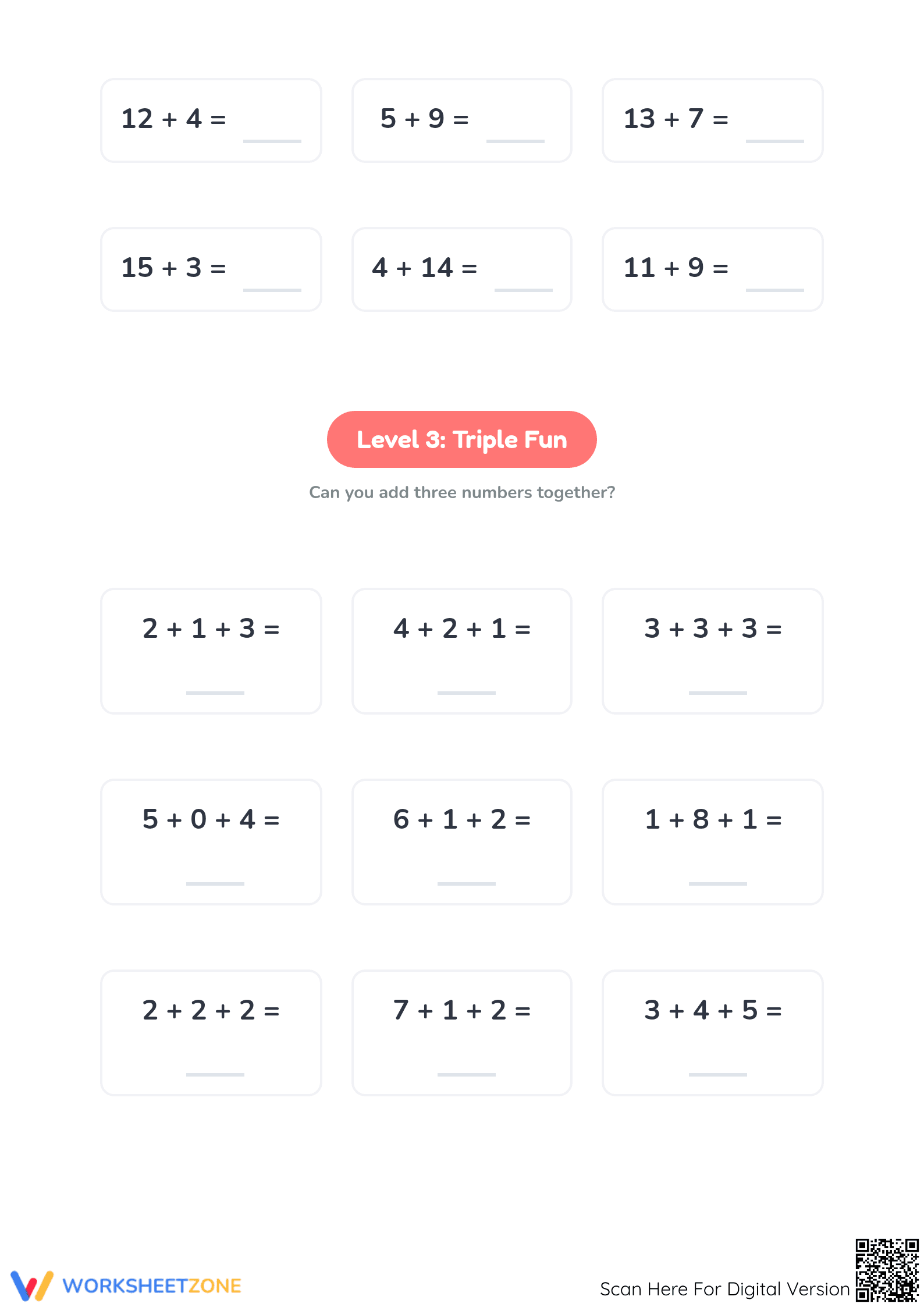 Essential Addition to 20 Worksheet | Grade 1 Math - Page 3