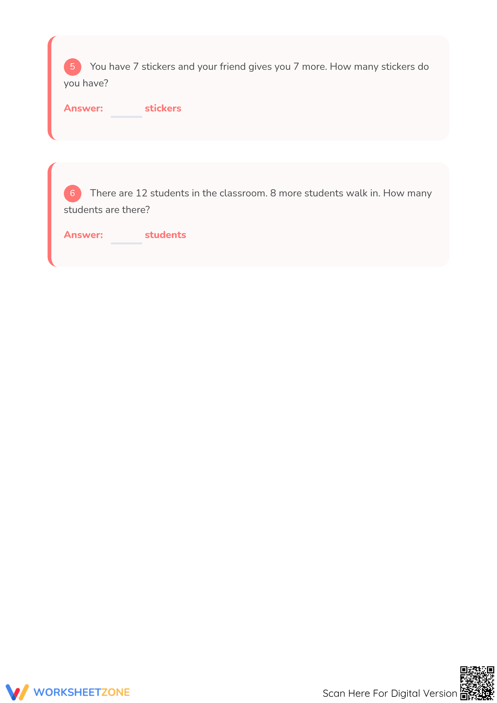 Essential Addition to 20 Worksheet | Grade 1 Math - Page 5