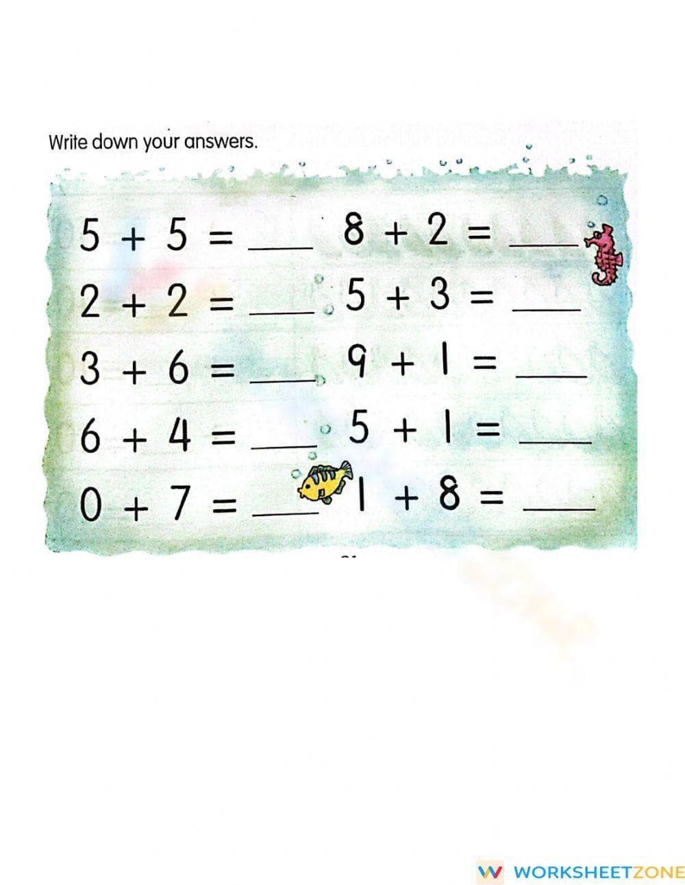 Quick Addition Practice Worksheet - Page 2