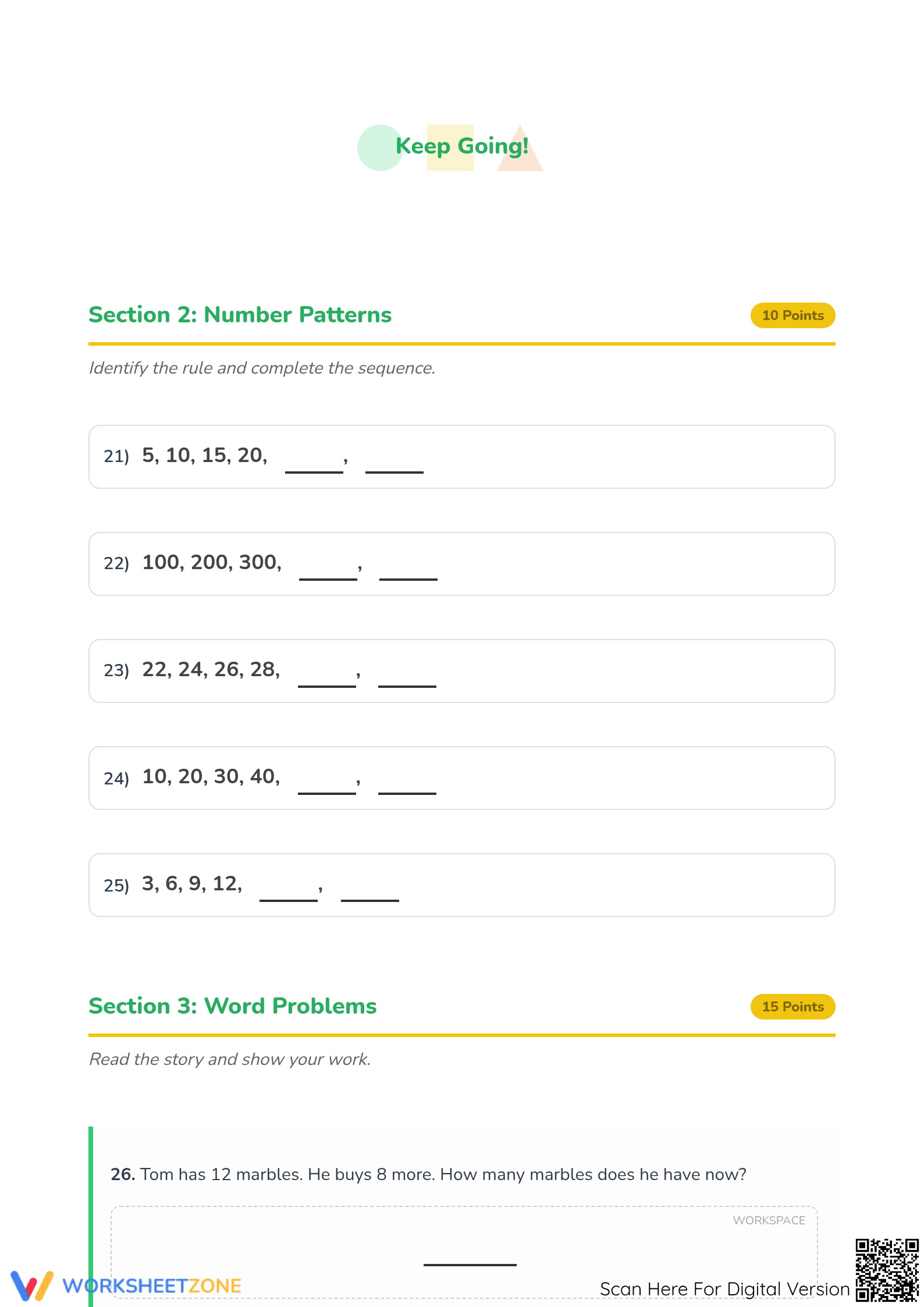 Grade 3 Math Test Worksheet (3.OA.D.8) | Essential Review - Page 2