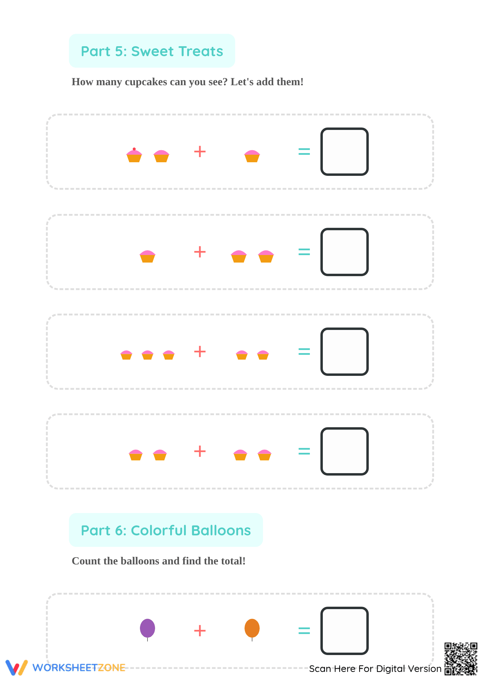 Grade K Picture Addition — Printable No-Prep Worksheet - Page 4
