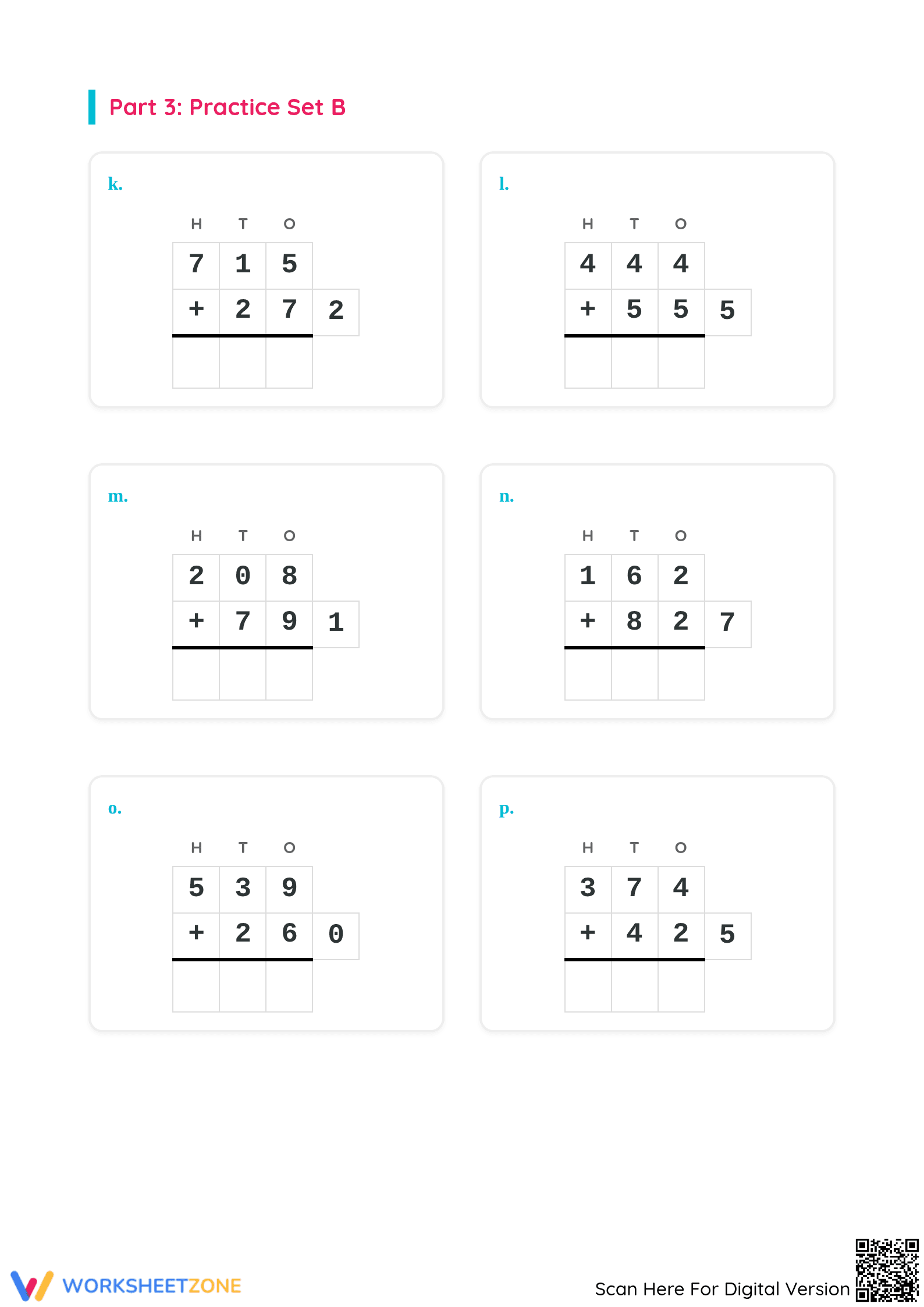Grade 2 Math: 3-Digit Addition — Printable No-Prep Worksheet - Page 3