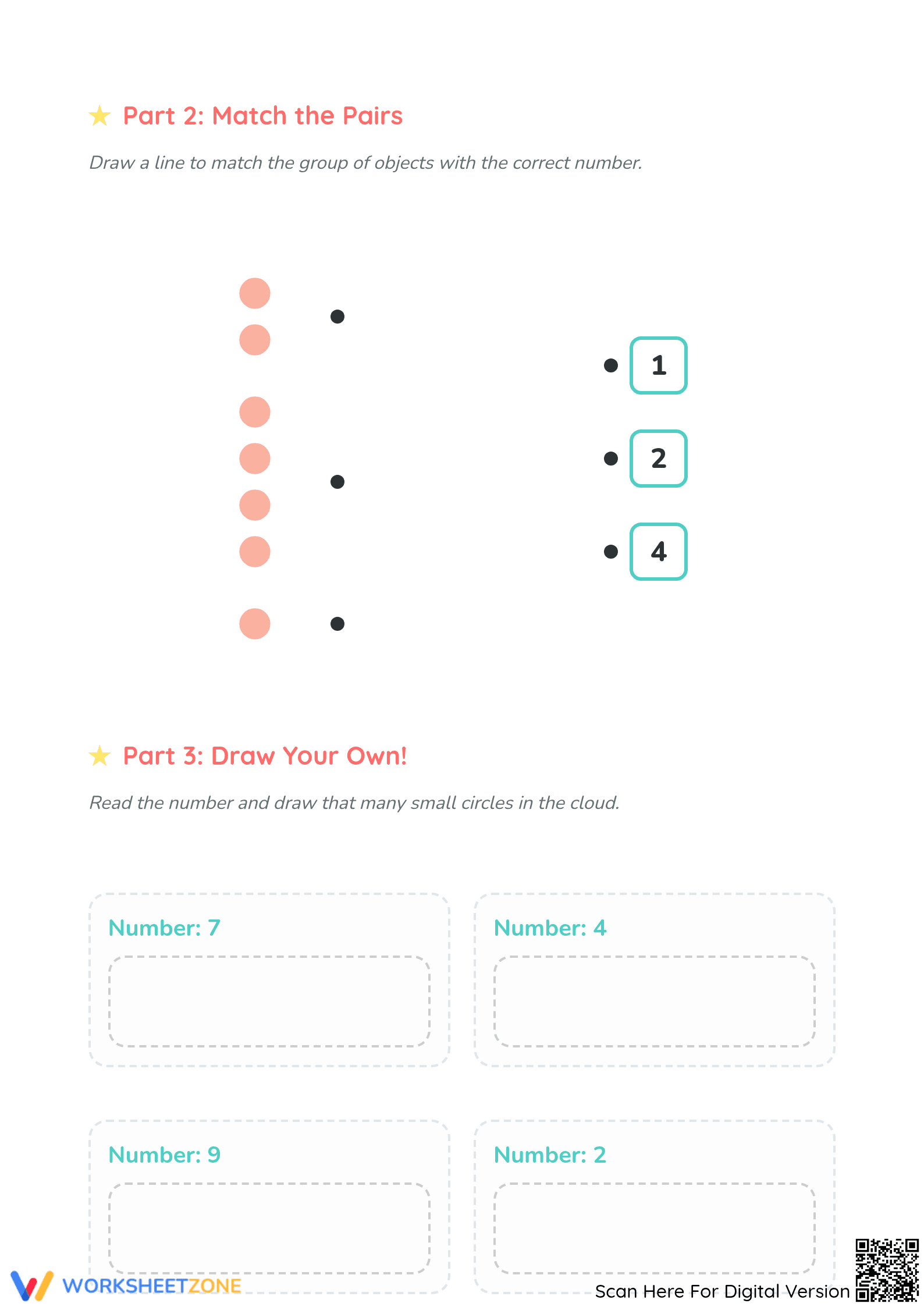 Printable Counting Worksheet | Grade 1 Math - Page 2