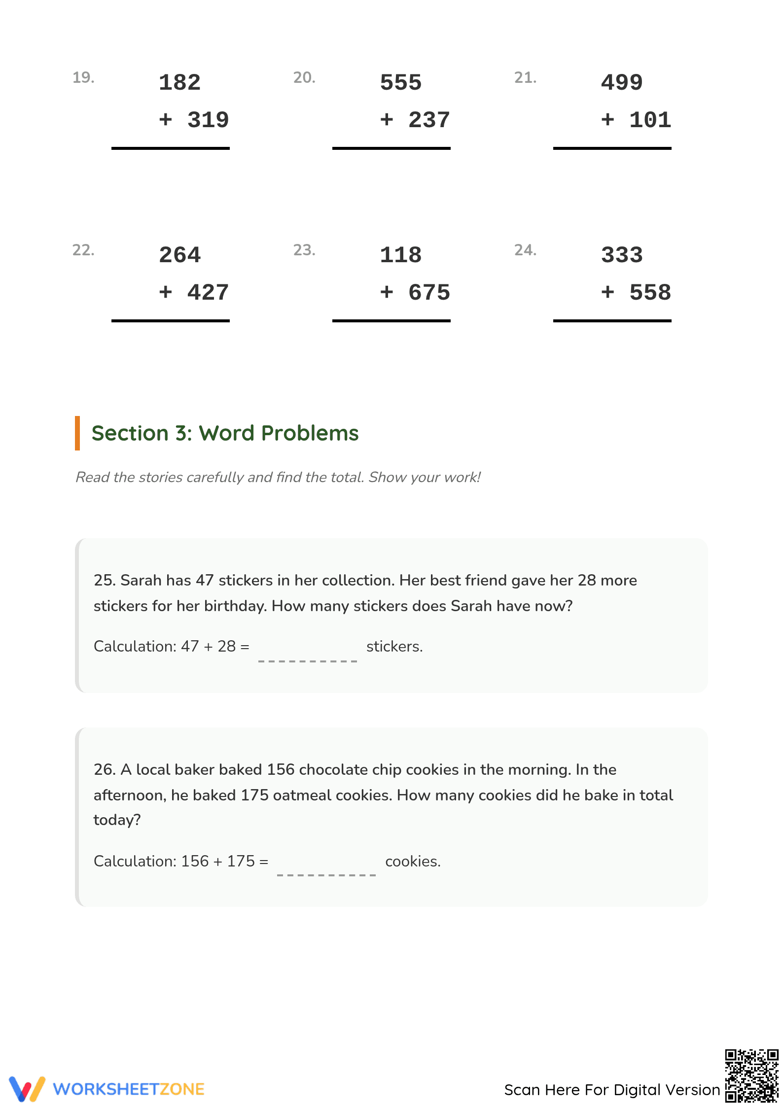 Essential Grade 2 Addition With Regrouping Worksheet - Page 3