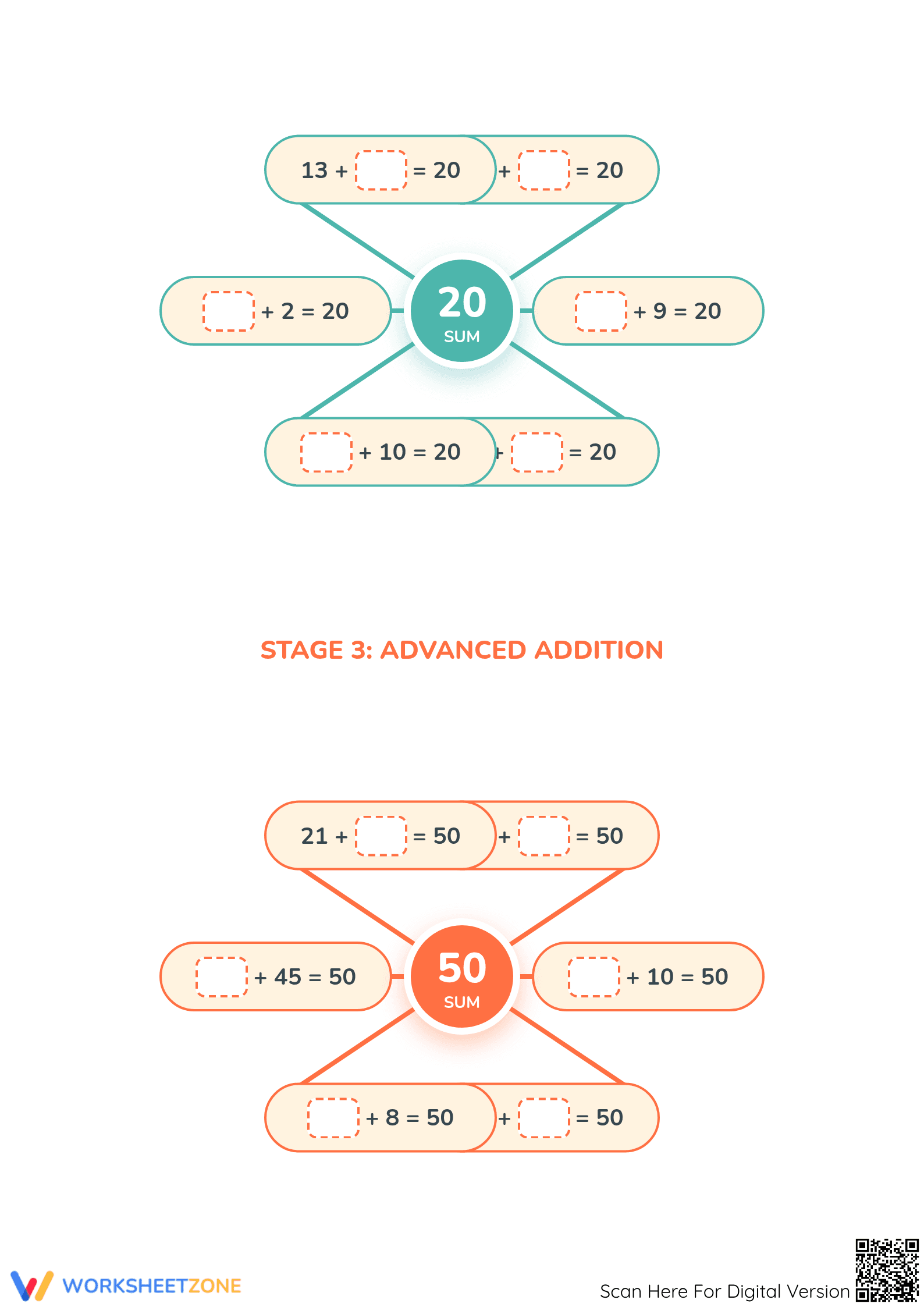 Essential Missing Addend Worksheet | Grades 2-3 Math - Page 3