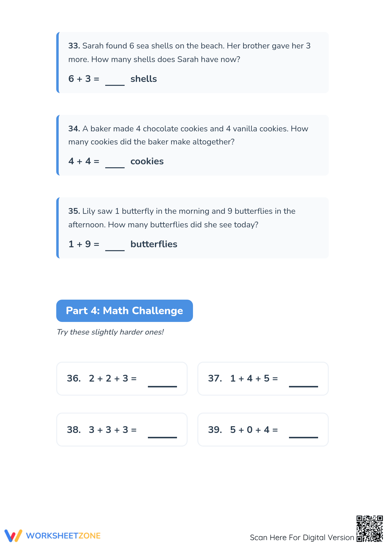 Printable Addition within 10 Worksheet | Grade 1 Math - Page 4