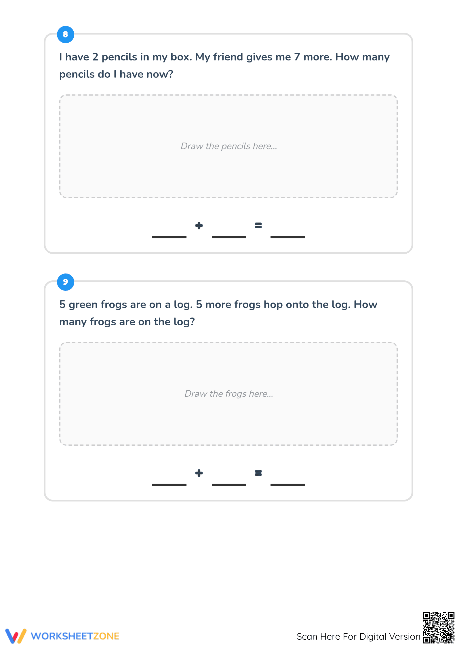 Printable Addition Word Problems Worksheet | Grade 1 Math - Page 5