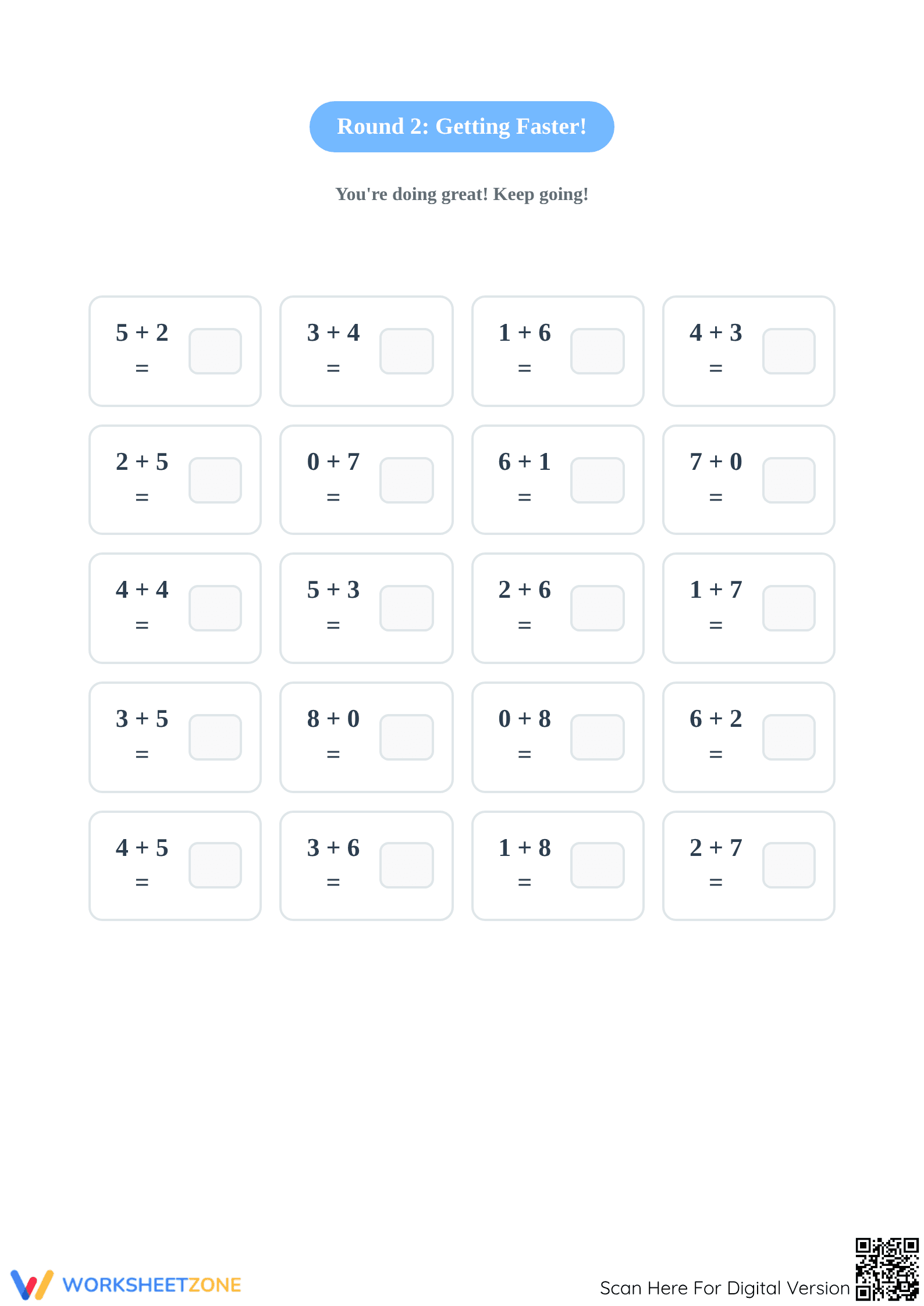 Essential Addition Fluency Worksheet | Grade 1 Math - Page 2