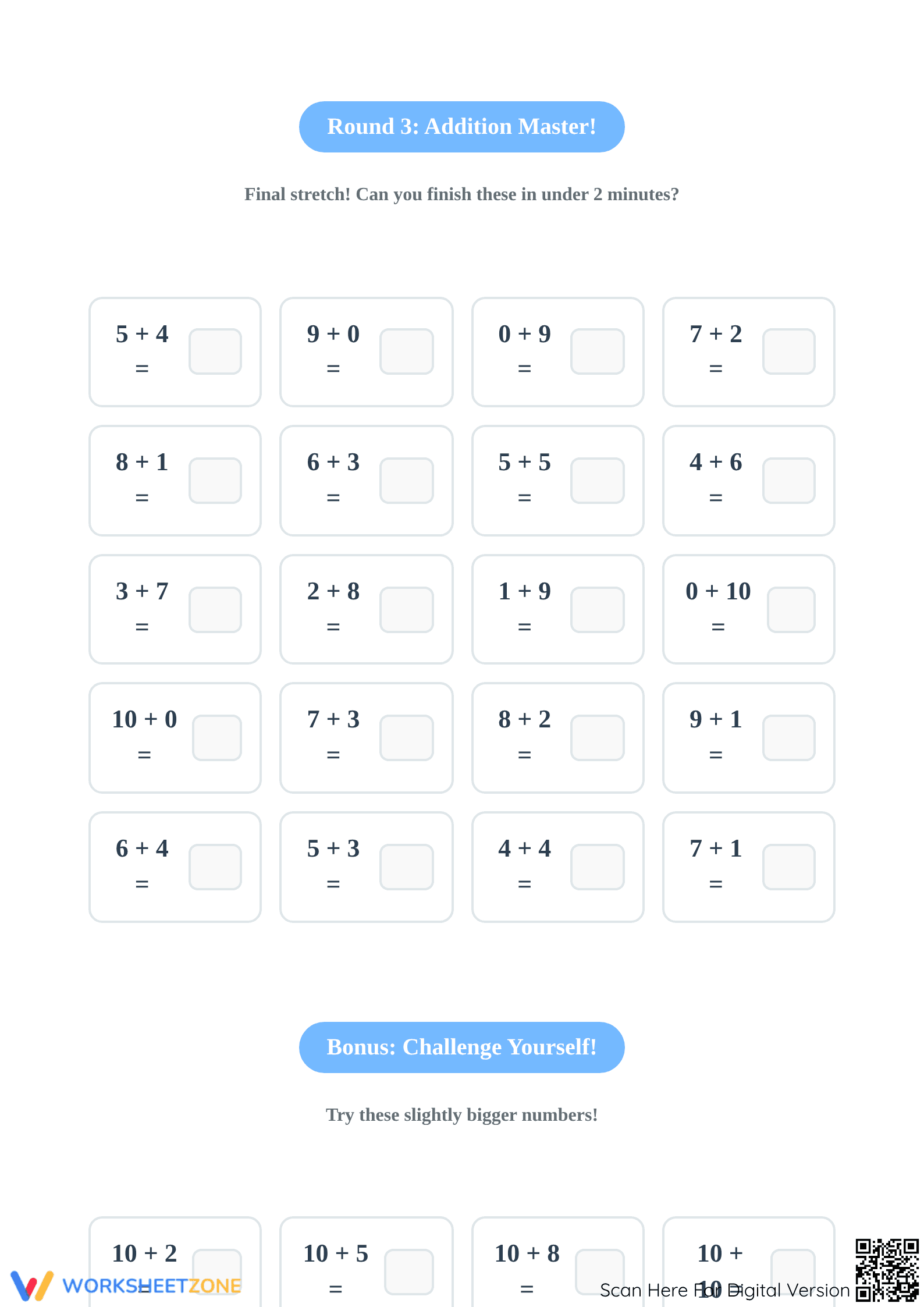 Essential Addition Fluency Worksheet | Grade 1 Math - Page 3
