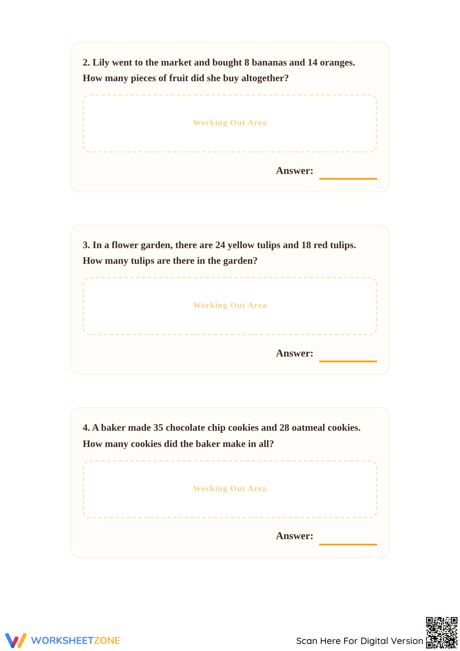 Printable Addition Word Problems | Grade 2 Math - Page 2