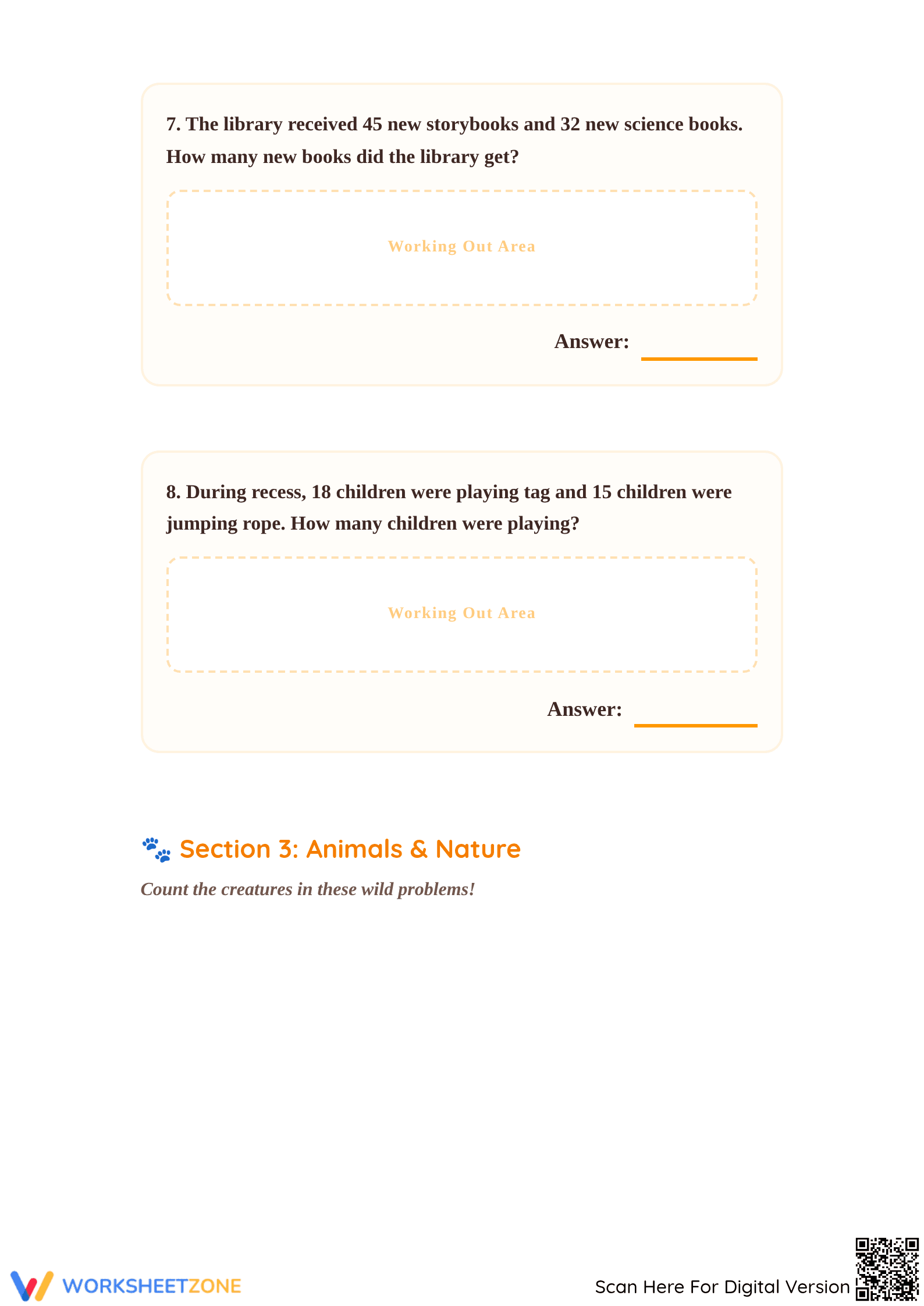 Printable Addition Word Problems | Grade 2 Math - Page 4