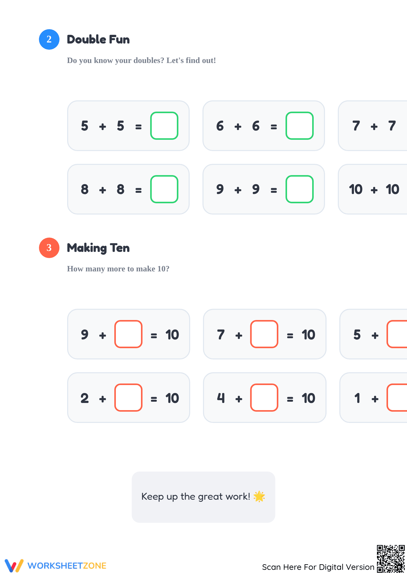 Printable Addition Strategies Worksheet | Grade 1-2 - Page 2
