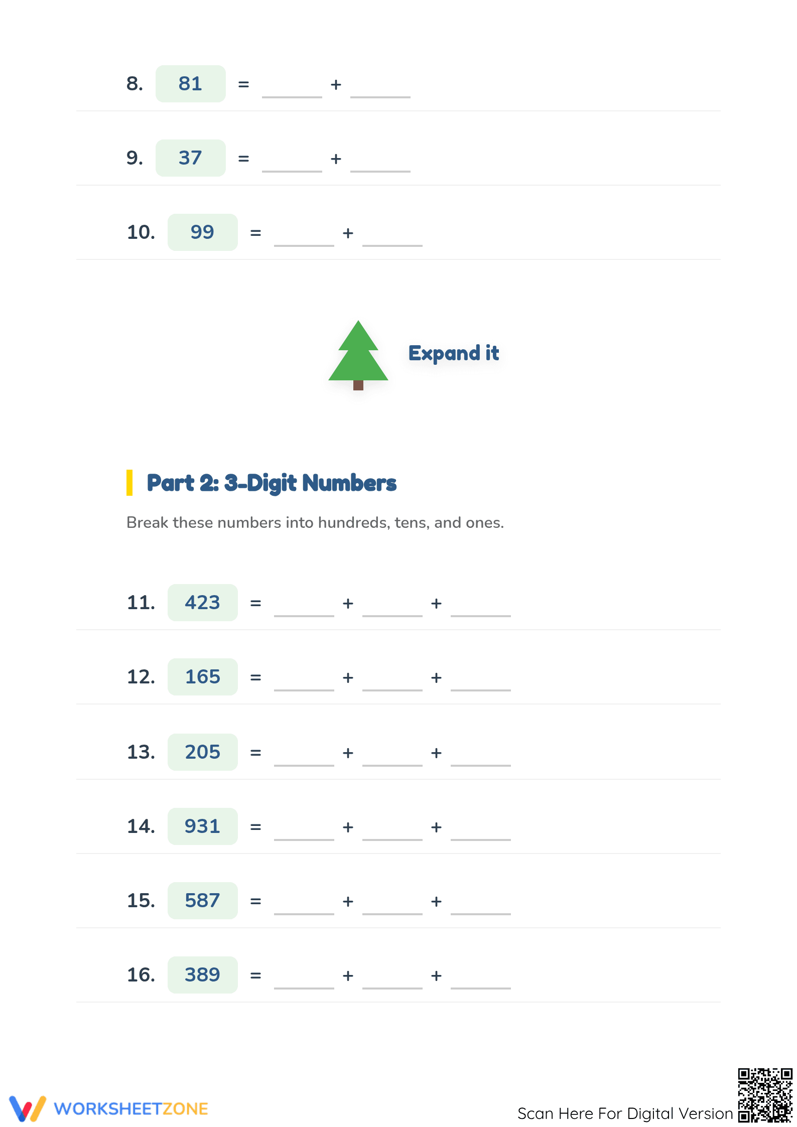 Essential Expanded Form Worksheet | Grade 2 Math - Page 2