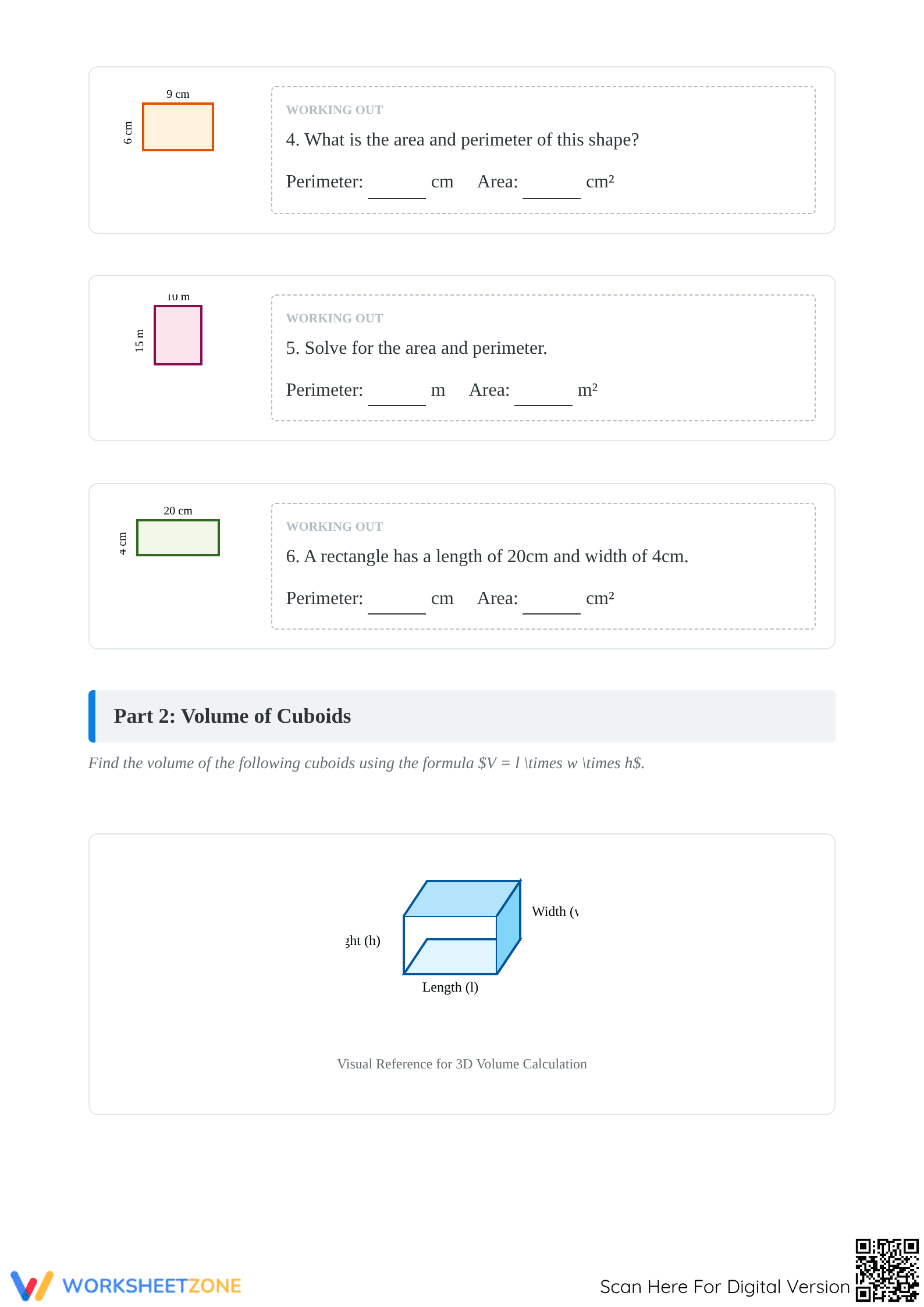Printable Area & Volume Worksheet | Grade 5 Math - Page 2