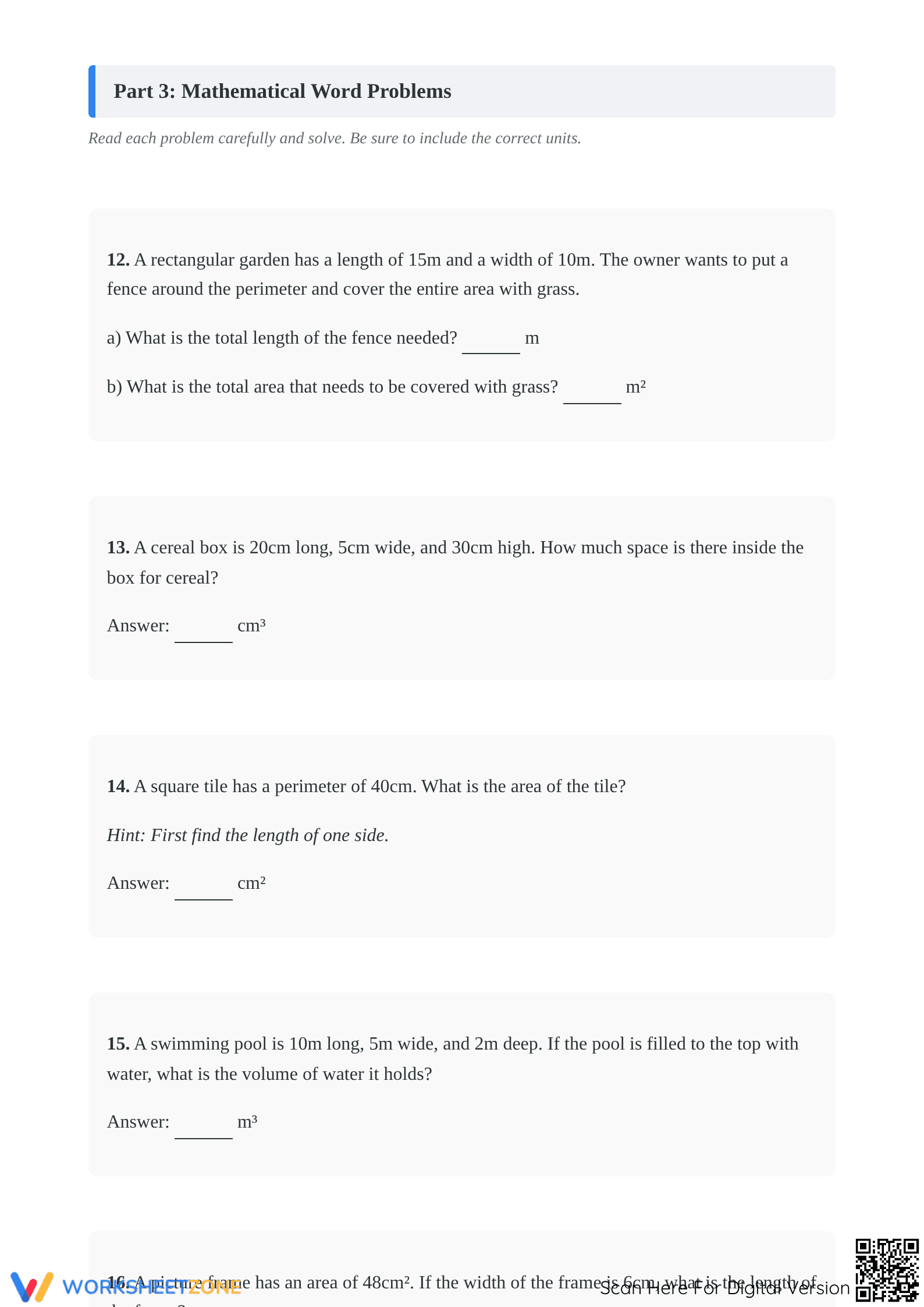 Printable Area & Volume Worksheet | Grade 5 Math - Page 4