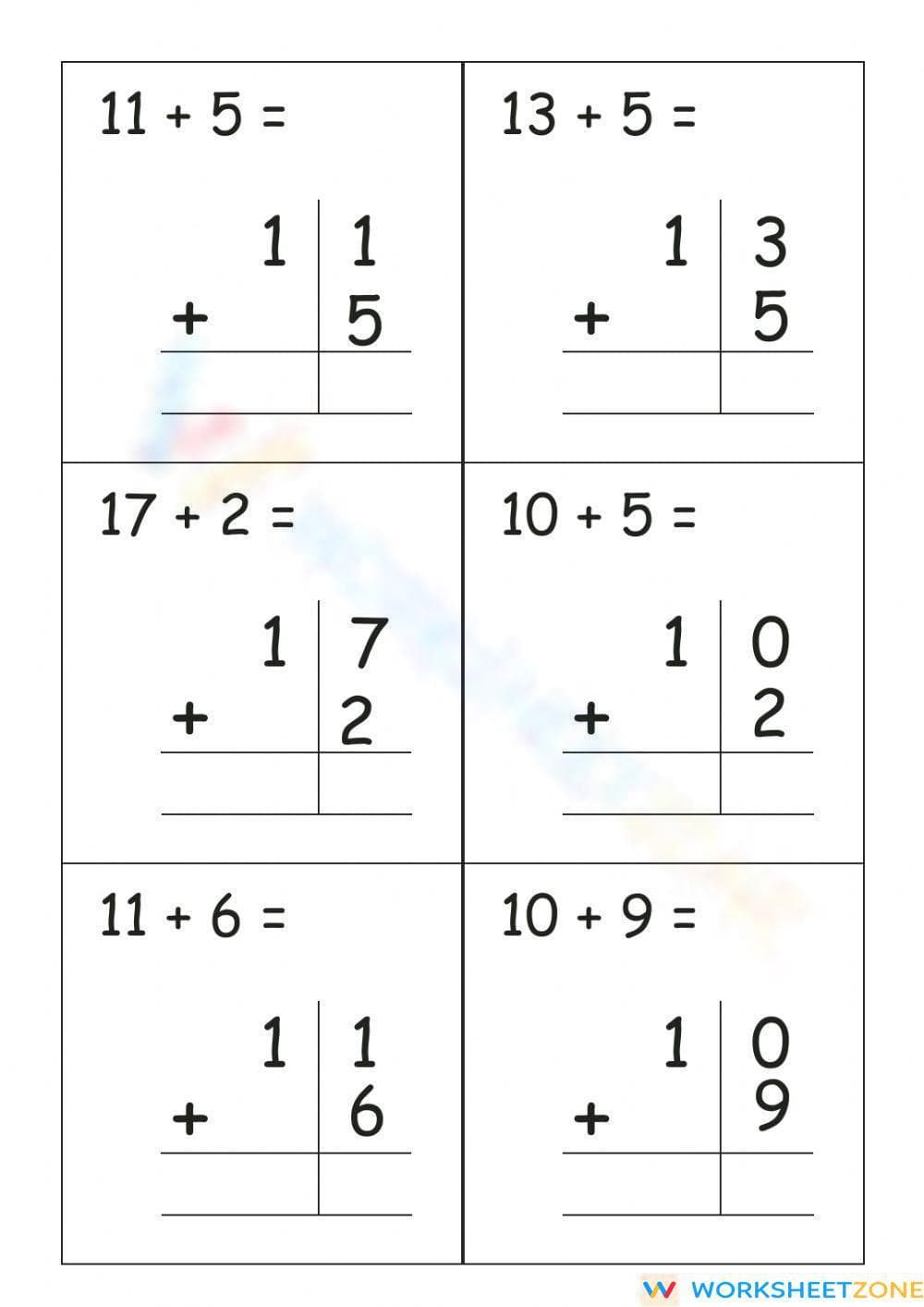 Comprehensive Addition Skills Worksheet - Page 2