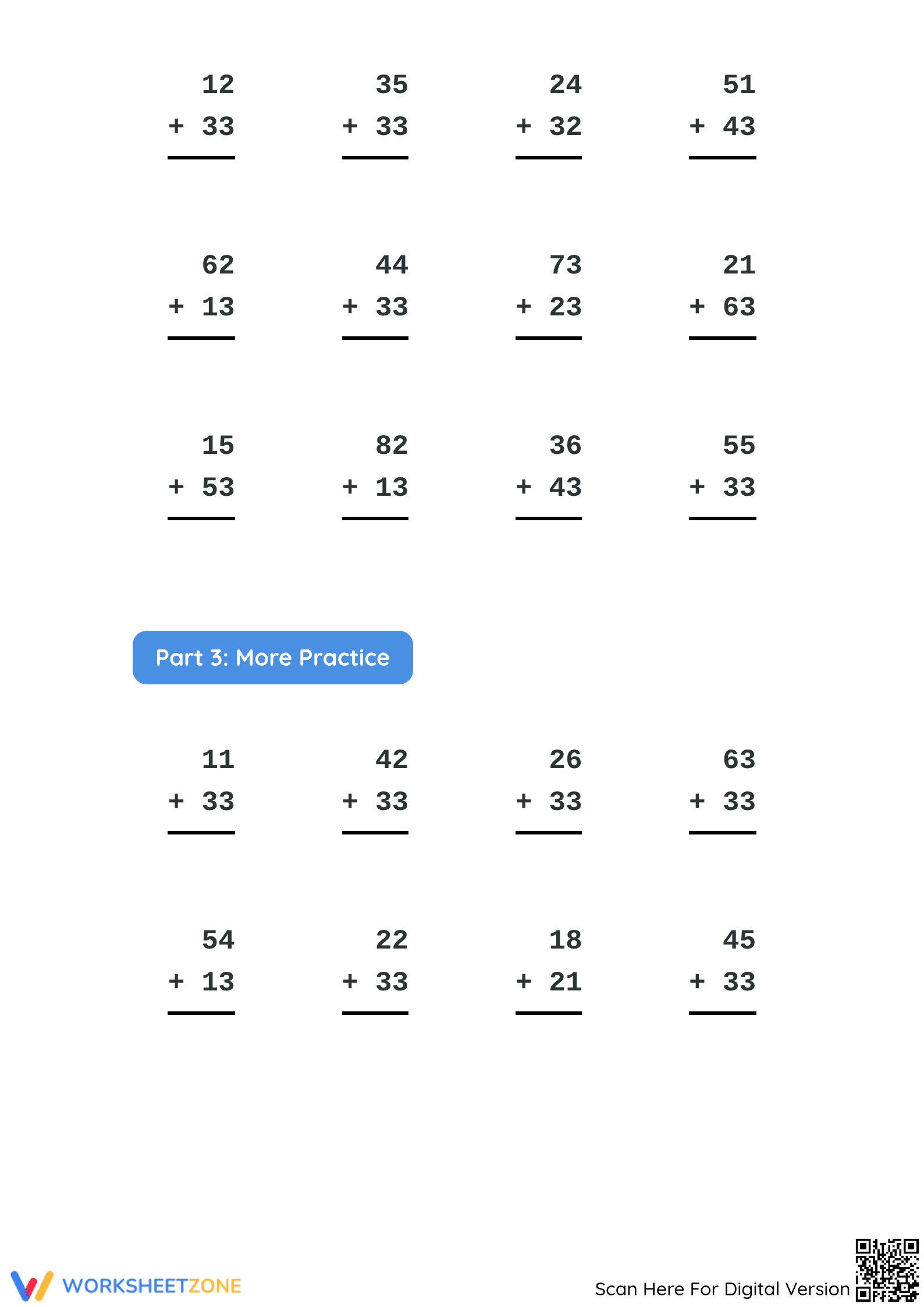 Grade 2 2-Digit Addition — Printable No-Prep Worksheet - Page 2