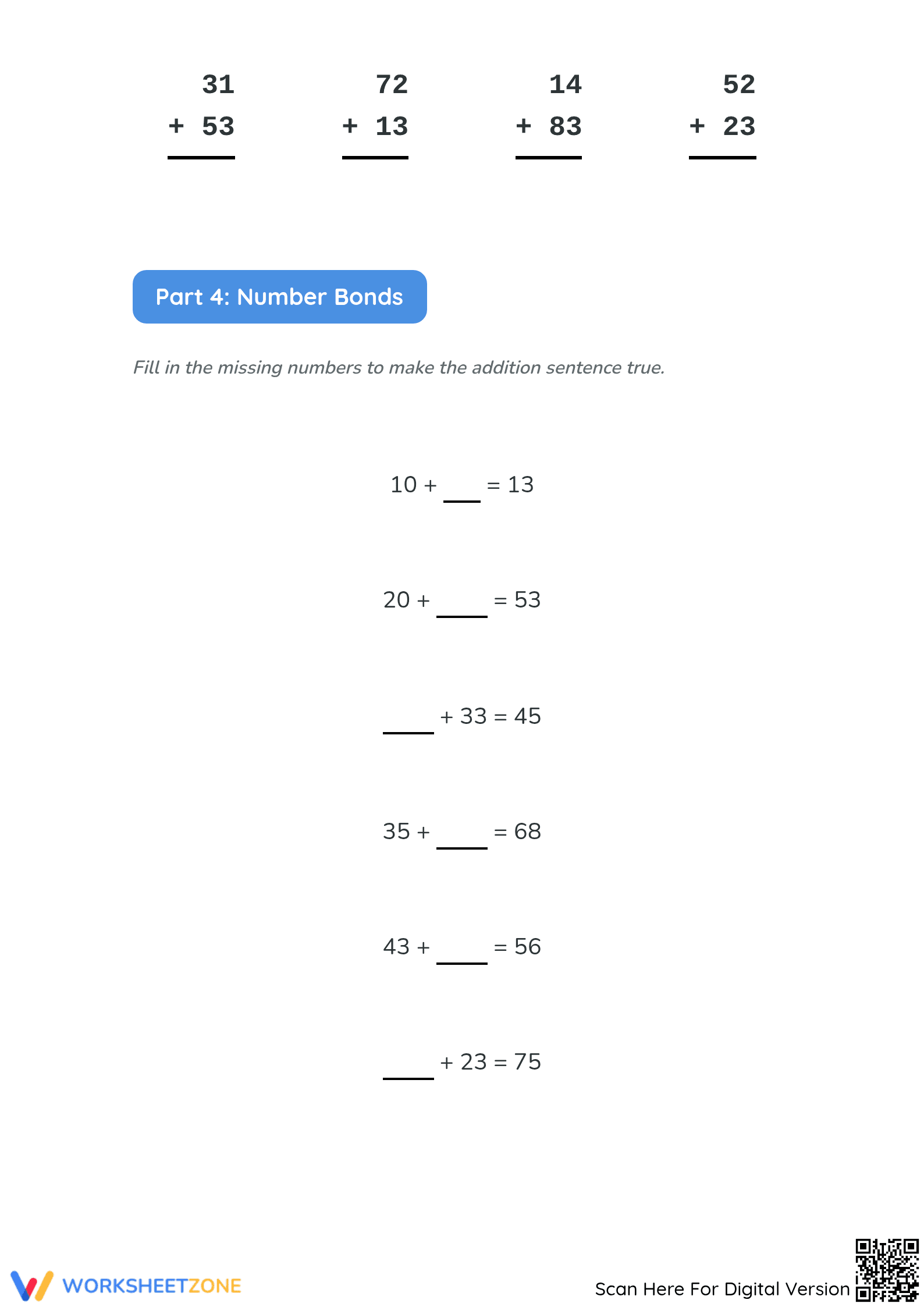 Grade 2 2-Digit Addition — Printable No-Prep Worksheet - Page 3