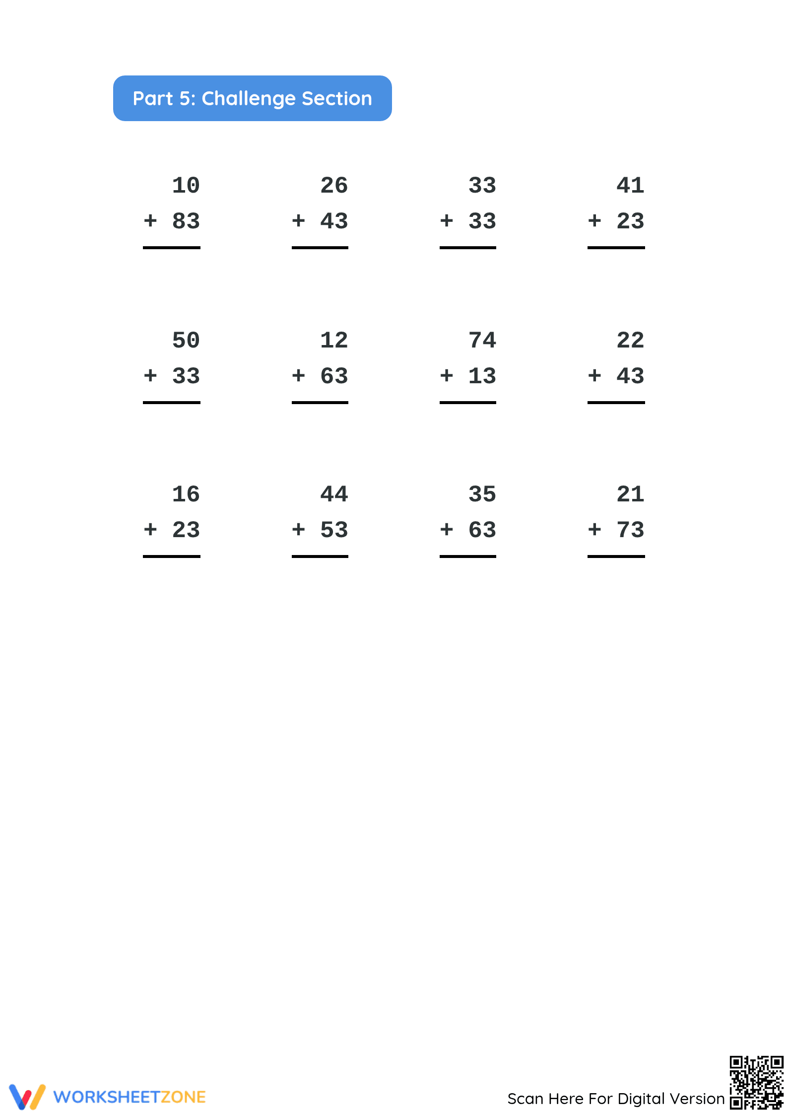 Grade 2 2-Digit Addition — Printable No-Prep Worksheet - Page 4