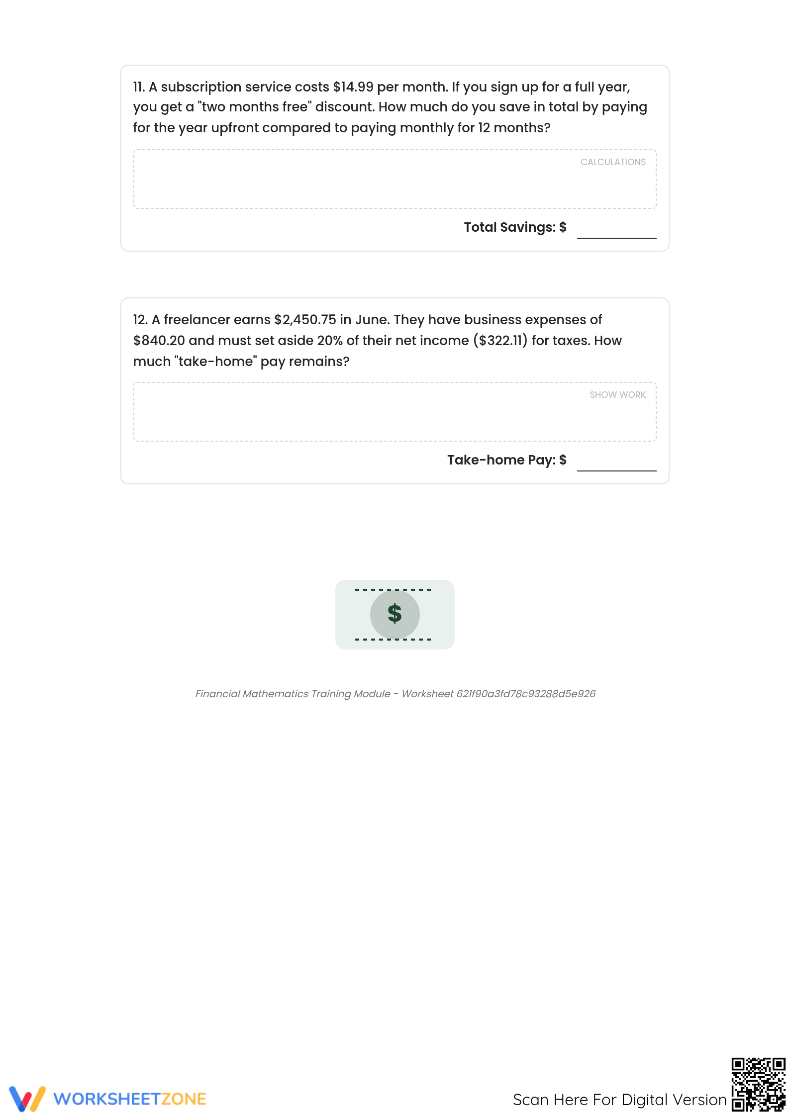 Grade 7 Money Problems: CCSS.MATH.7.EE.B.3 Aligned Worksheet - Page 5