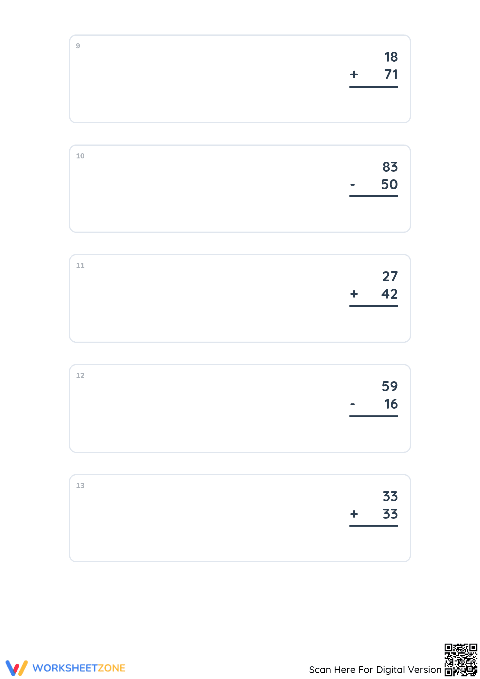 Grade 2 Double-Digit Math — Printable No-Prep Worksheet - Page 3