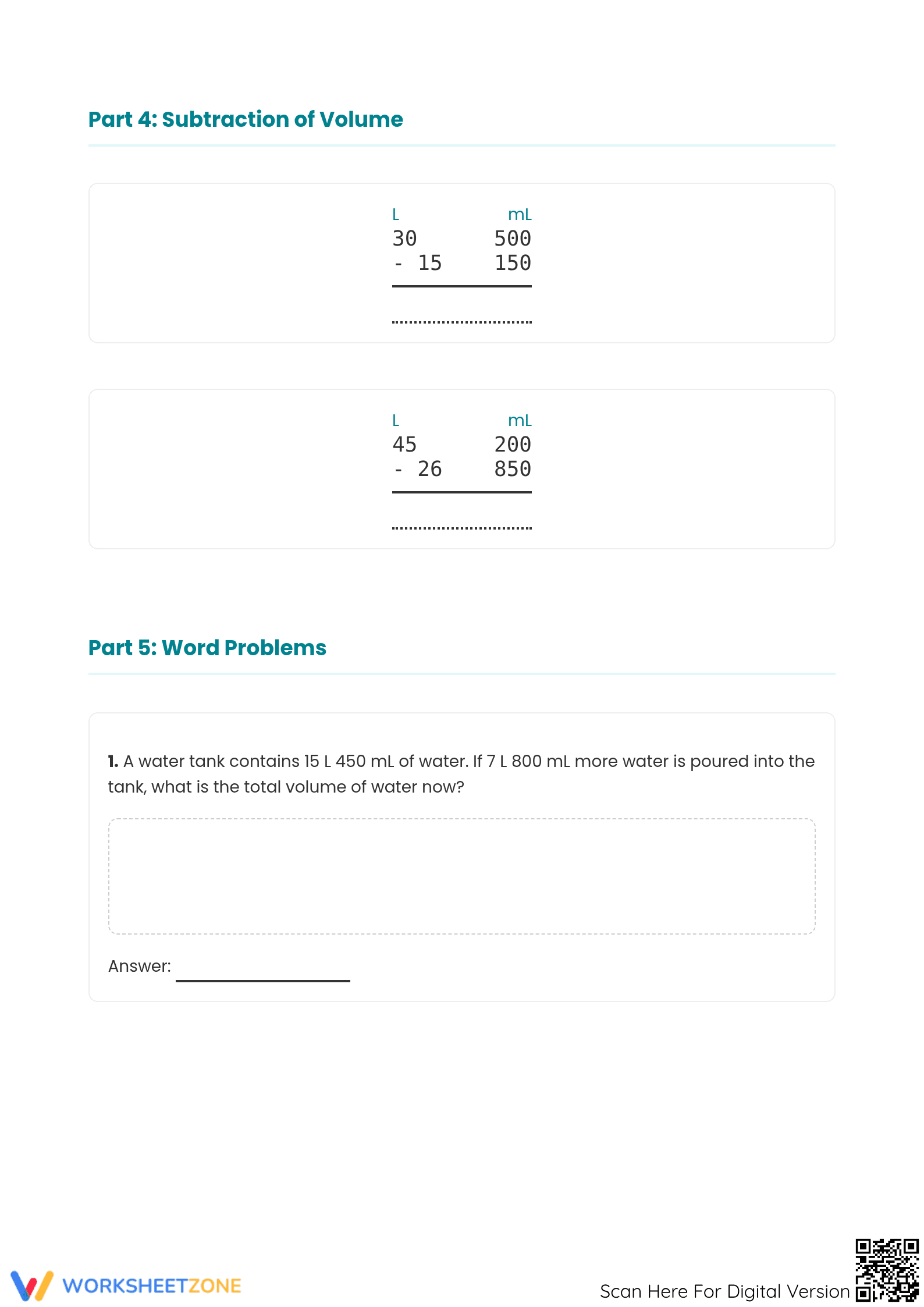 Printable Mass and Volume Worksheet | Grade 5 Math - Page 3