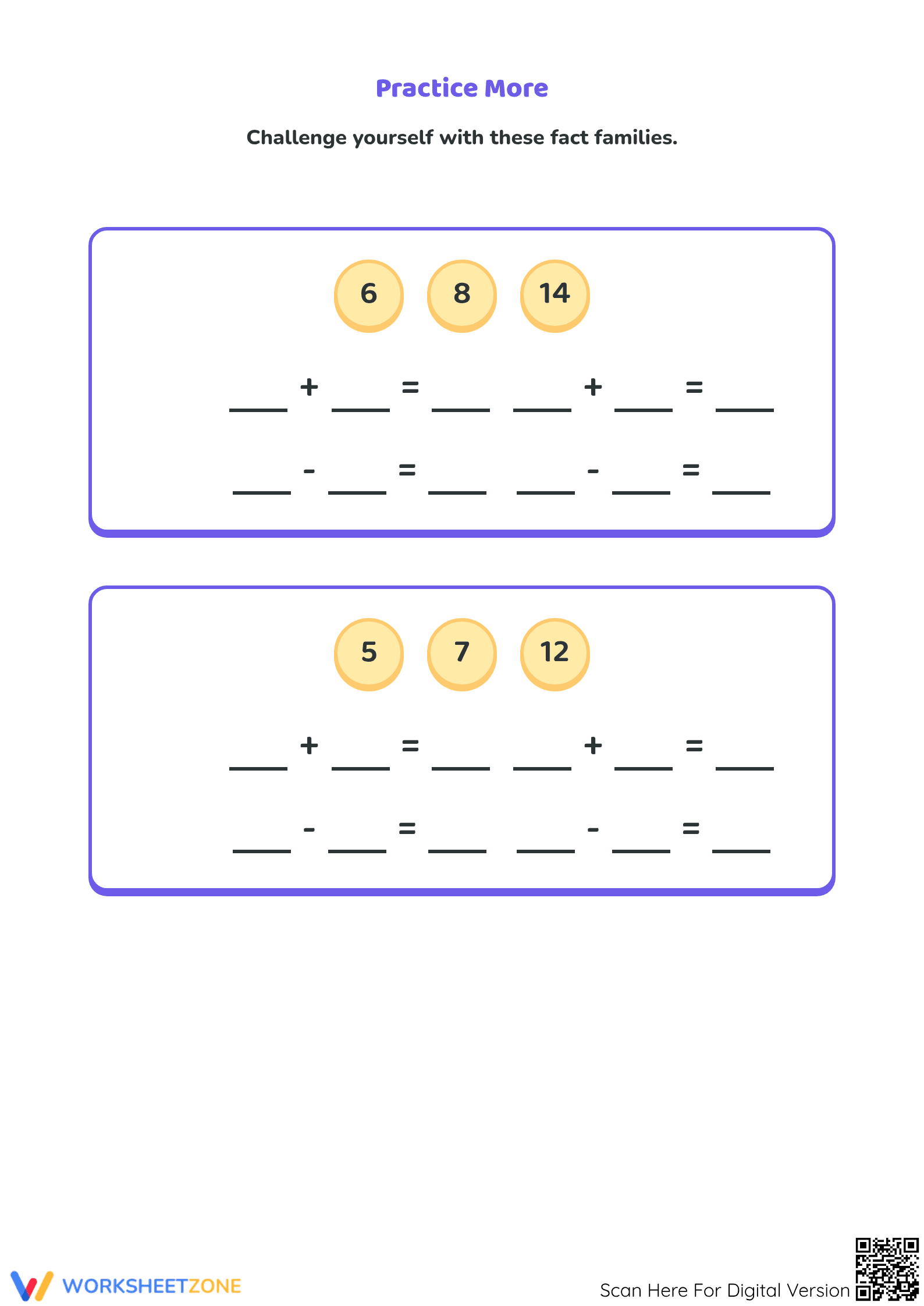 Essential Fact Families: Relate Addition and Subtraction - Page 5