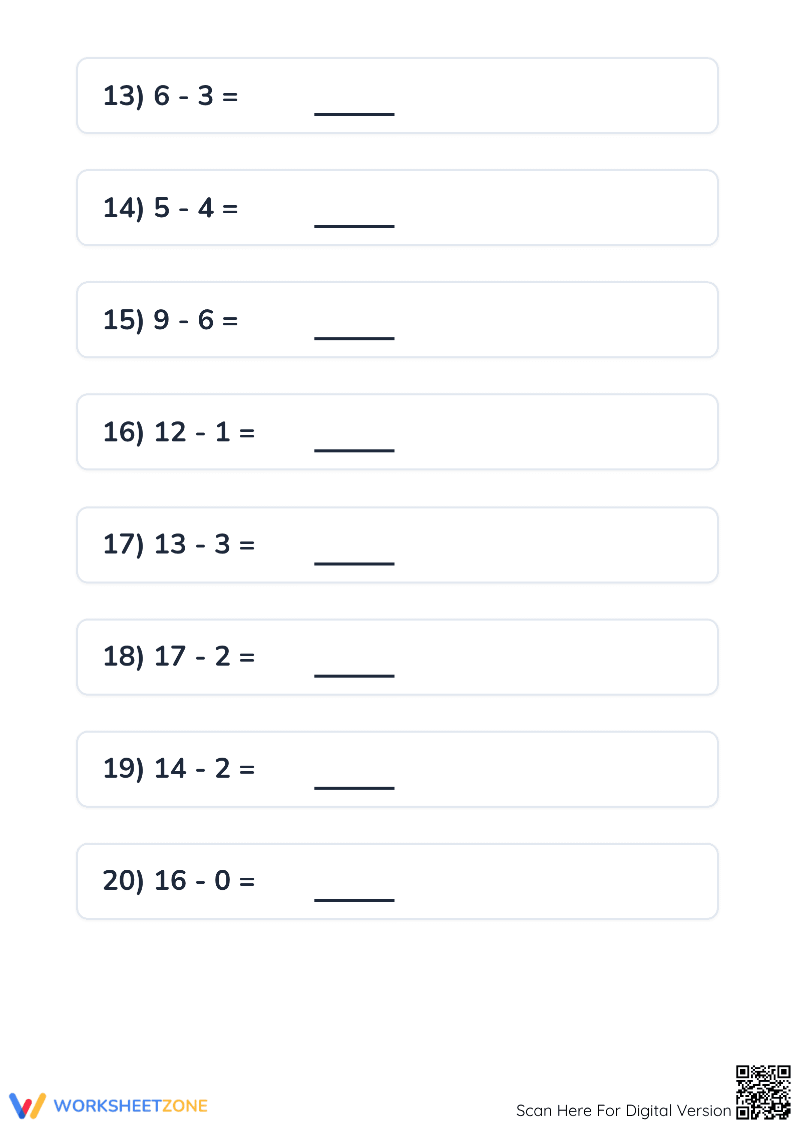 Printable Addition and Subtraction Fluency — Grade 1-2 Math - Page 3