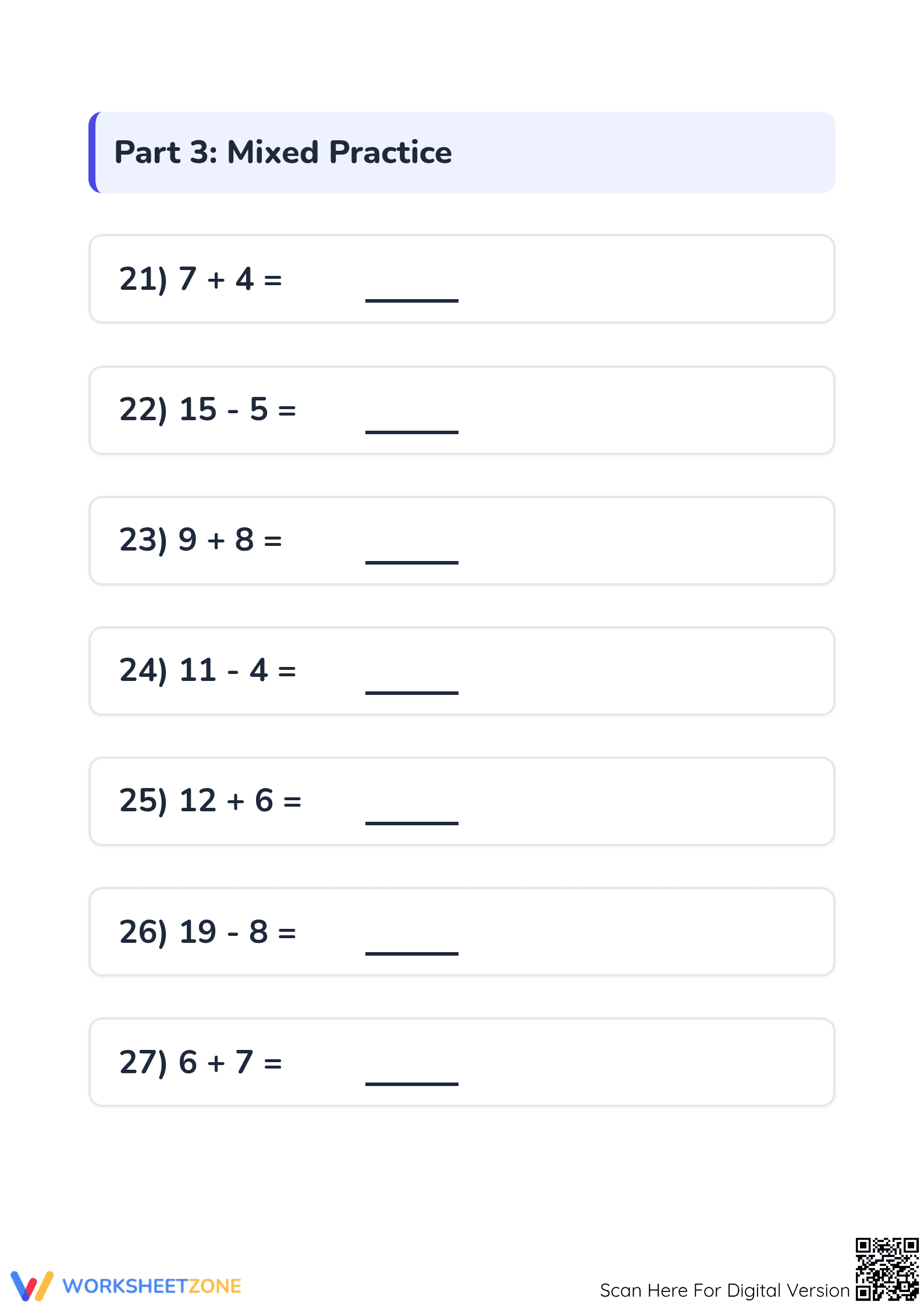 Printable Addition and Subtraction Fluency — Grade 1-2 Math - Page 4