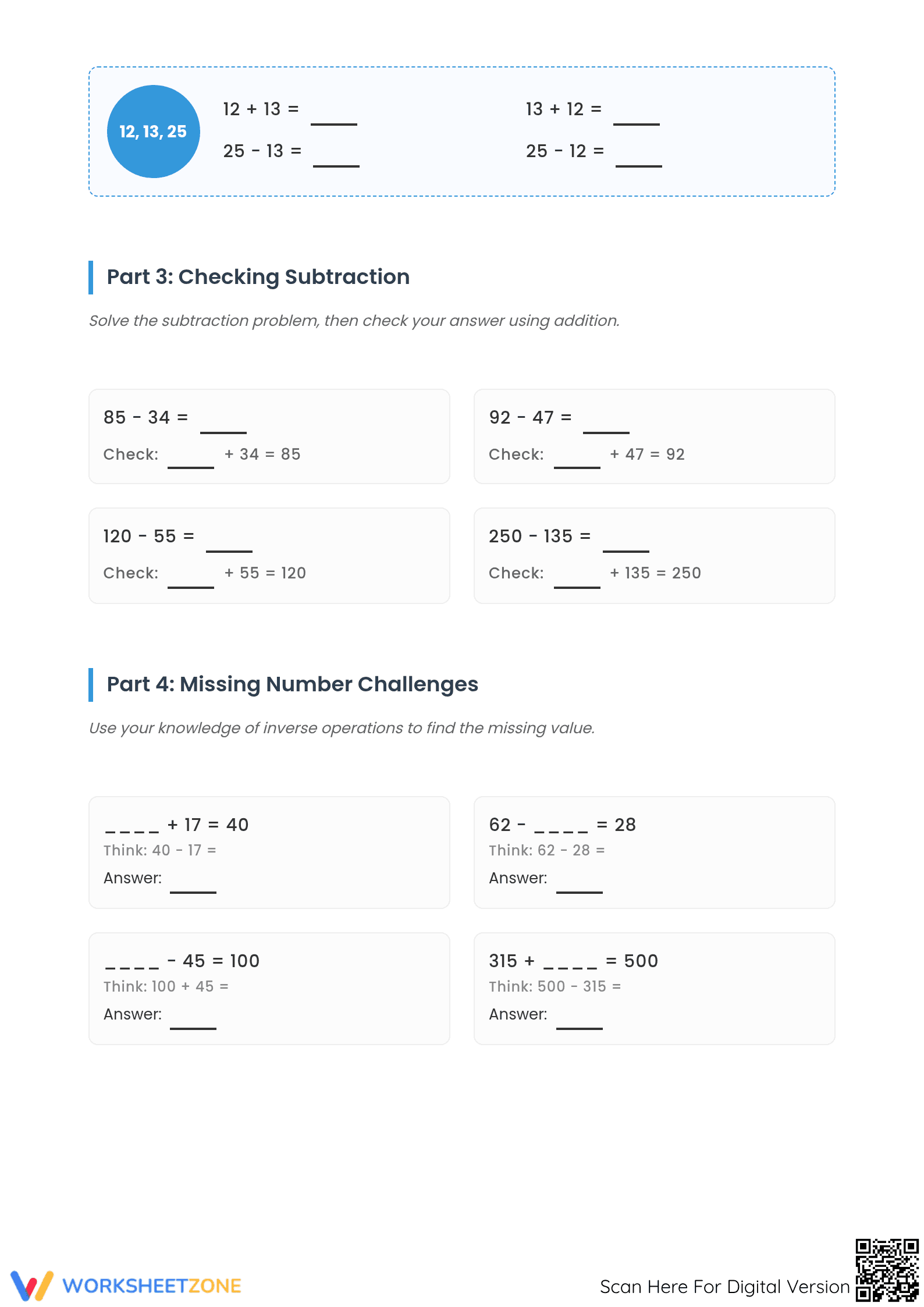 Essential Inverse Operations Math Worksheet | Grade 4 - Page 2