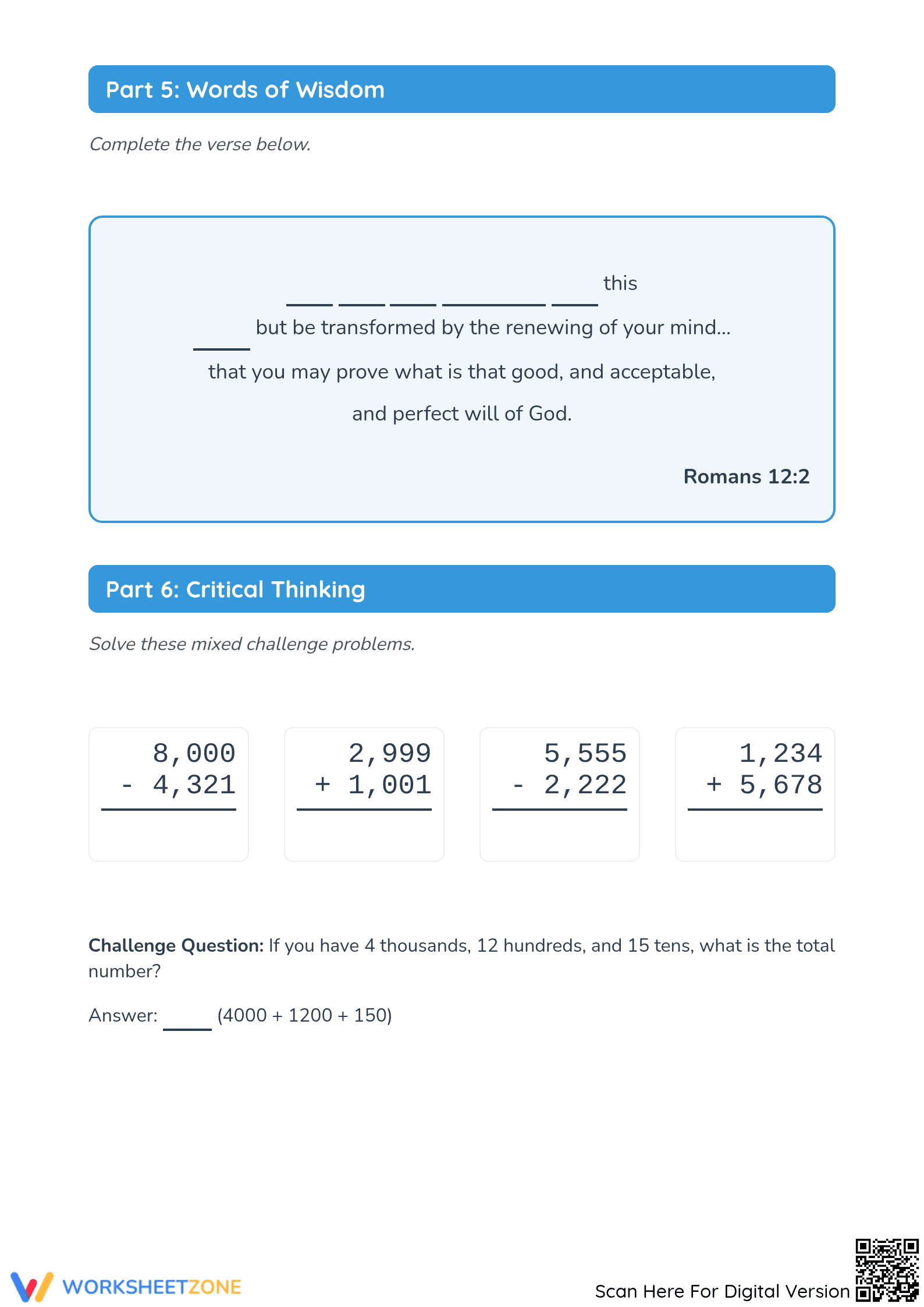 Essential Math Challenge Worksheet: Grade 4 Aligned - Page 4