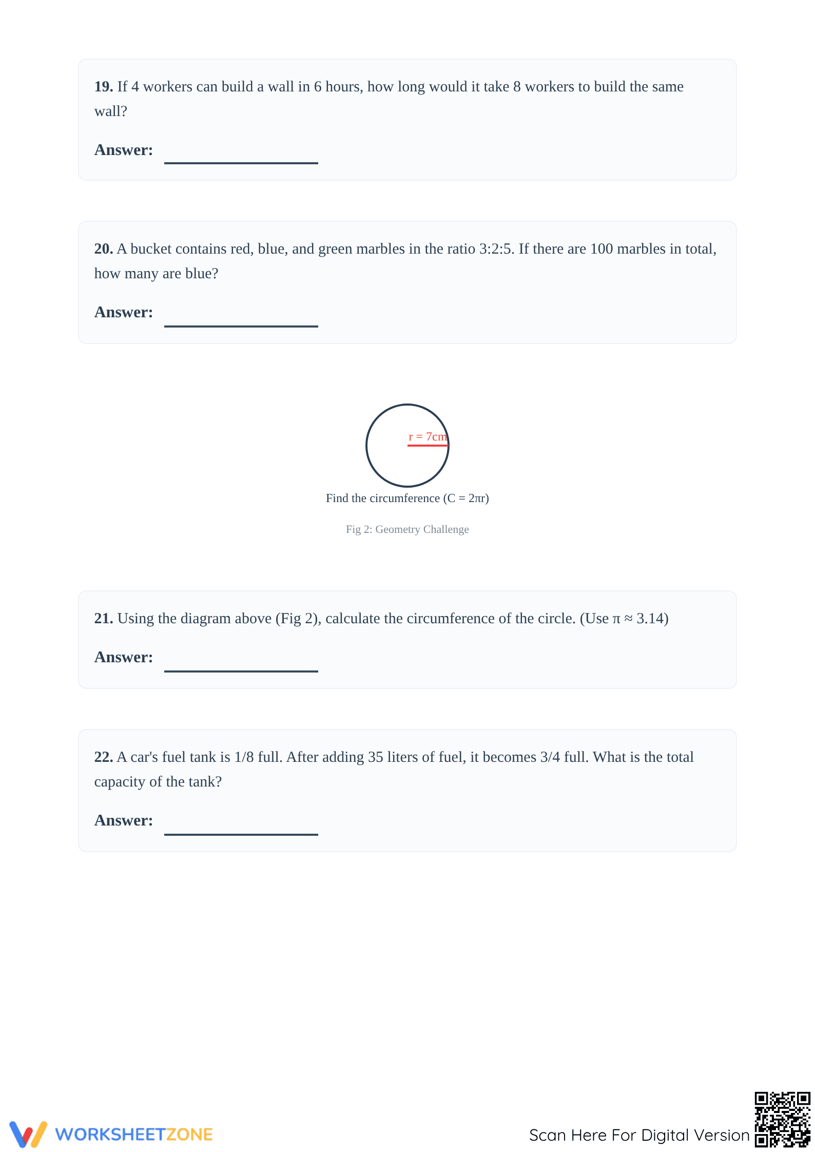 Essential Grade 5 Math Word Problems Worksheet (Set 1) - Page 5