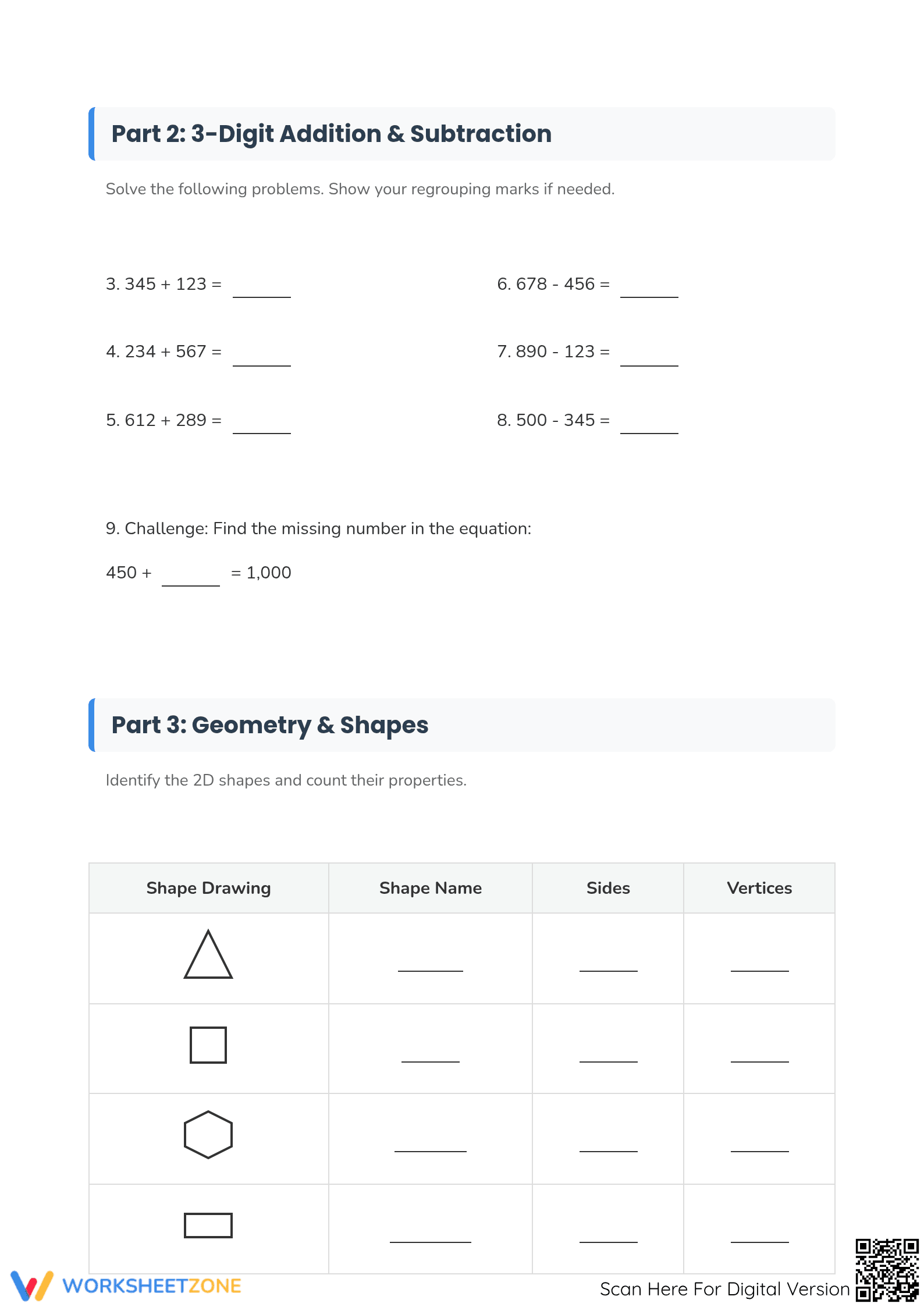 Essential Grade 2 Arithmetic Evaluation: 2.NBT.B.7 Aligned - Page 2