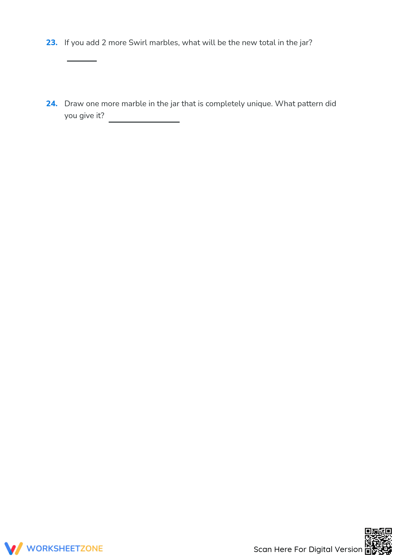 Essential Grade 3 Math Worksheet: Marbles & Addition - Page 5