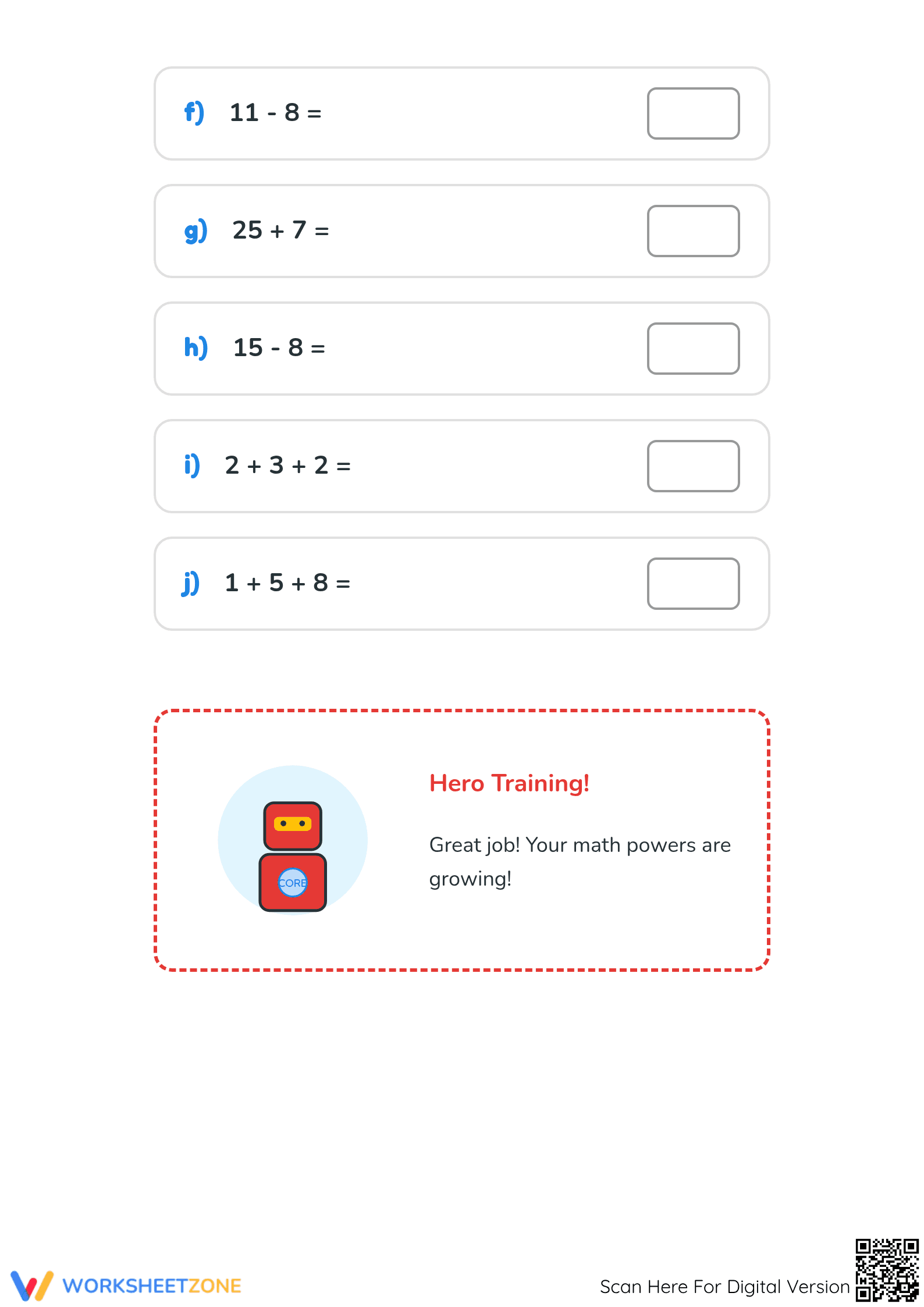 Essential Math Hero Drill: Grade 2 Addition & Subtraction - Page 3
